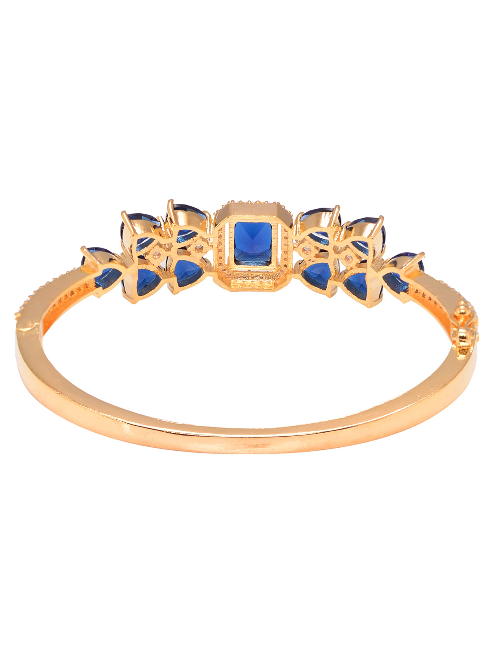 Gold plated Blue AD studded handcrafted stylish Bracelet for Women & Girls