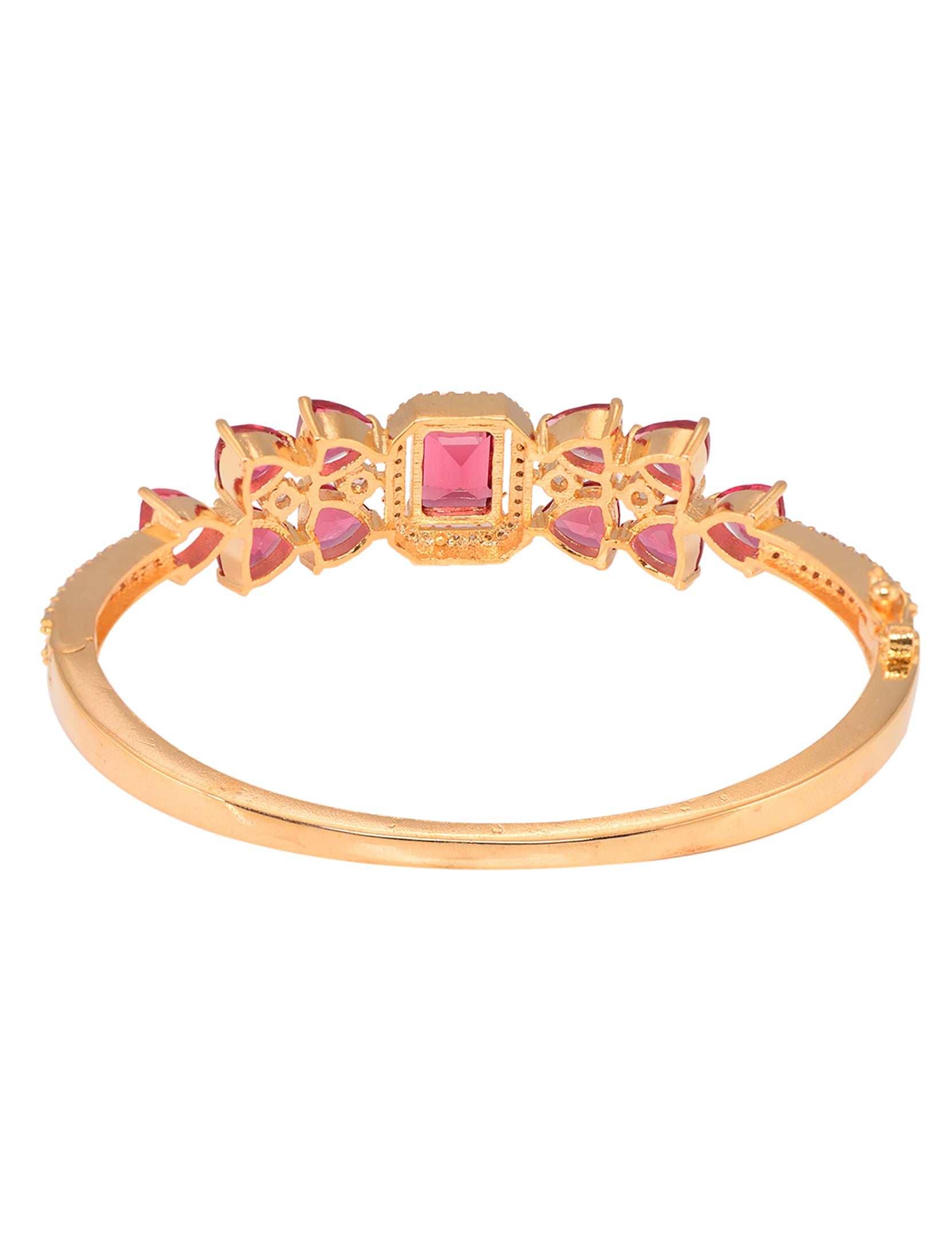Gold plated Ruby AD studded handcrafted designer Bracelet for Women & Girls