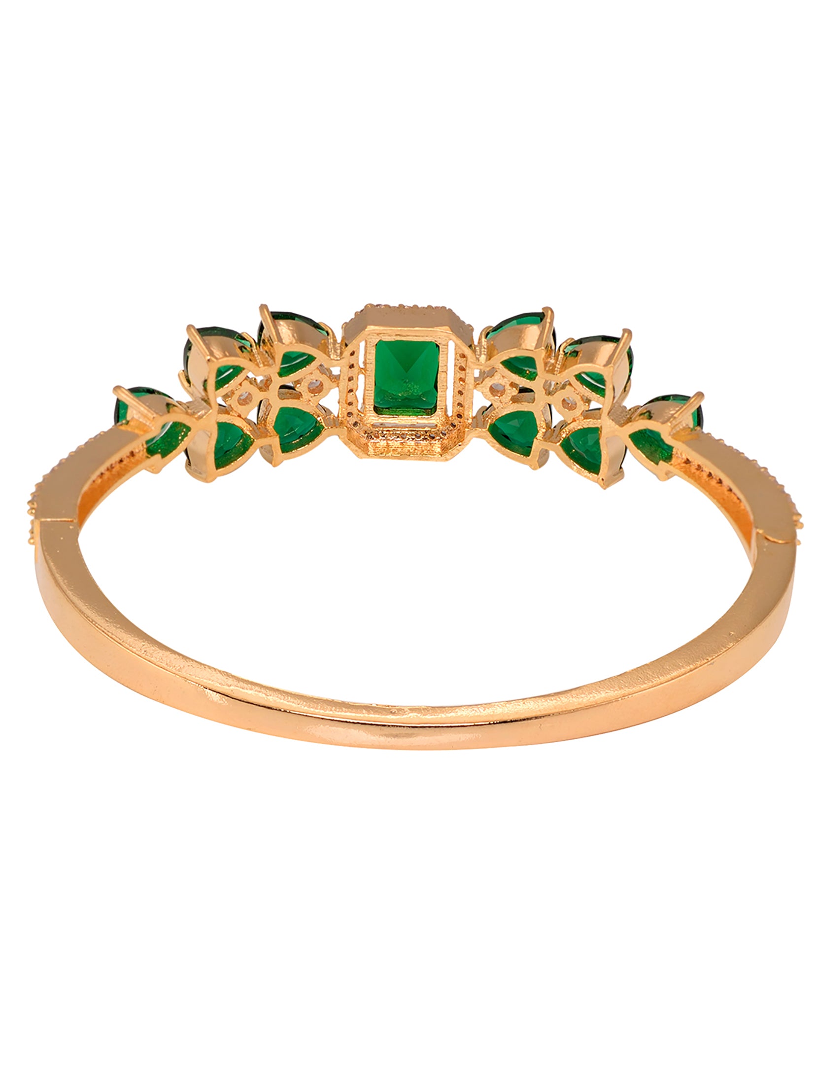 Gold plated Green AD studded handcrafted stylish Bracelet for Women & Girls