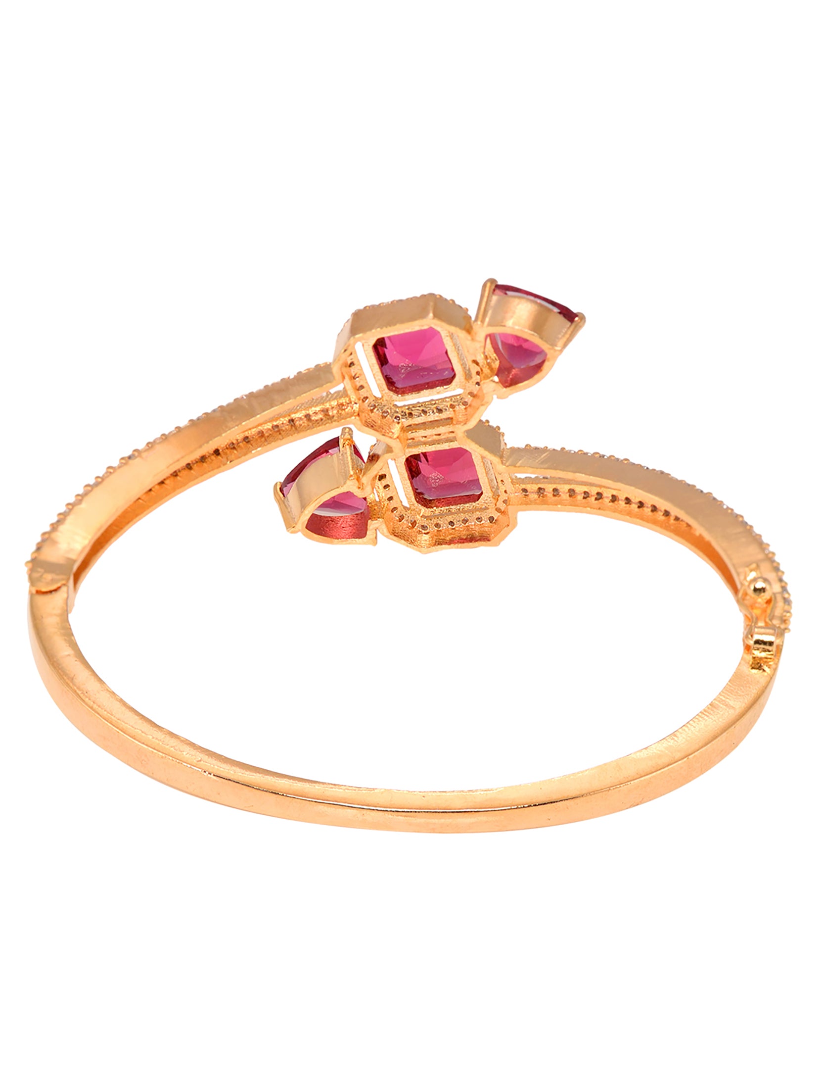 Gold plated Red AD studded handcrafted stylish Bracelet for Women & Girls