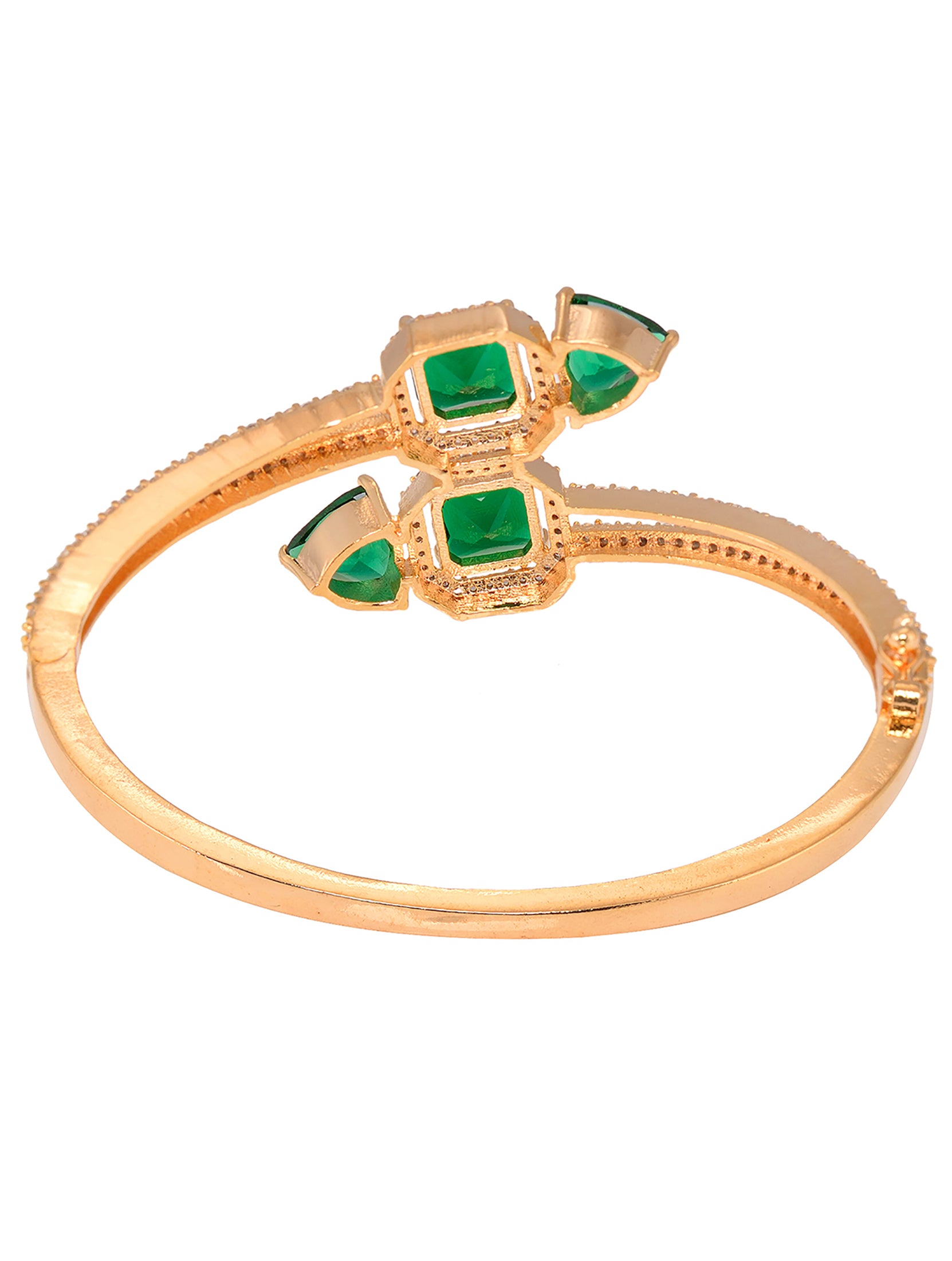 Gold plated Green AD studded handcrafted stylish Bracelet for Women & Girls