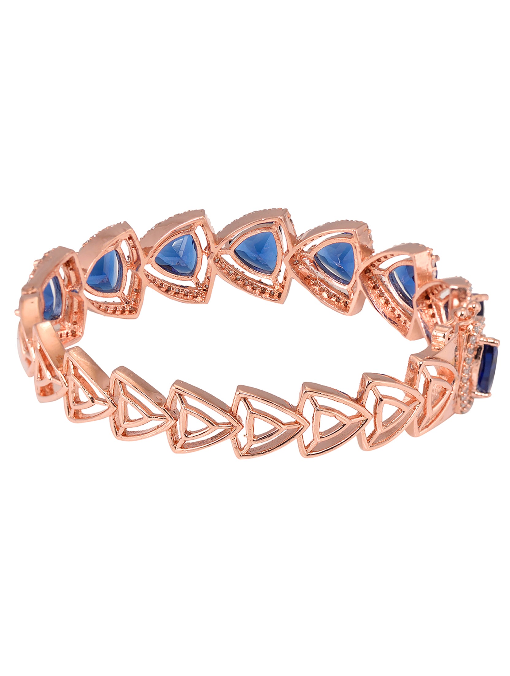 Rose Gold plated Blue AD designer Handcrafted Bracelet for Women & Girls