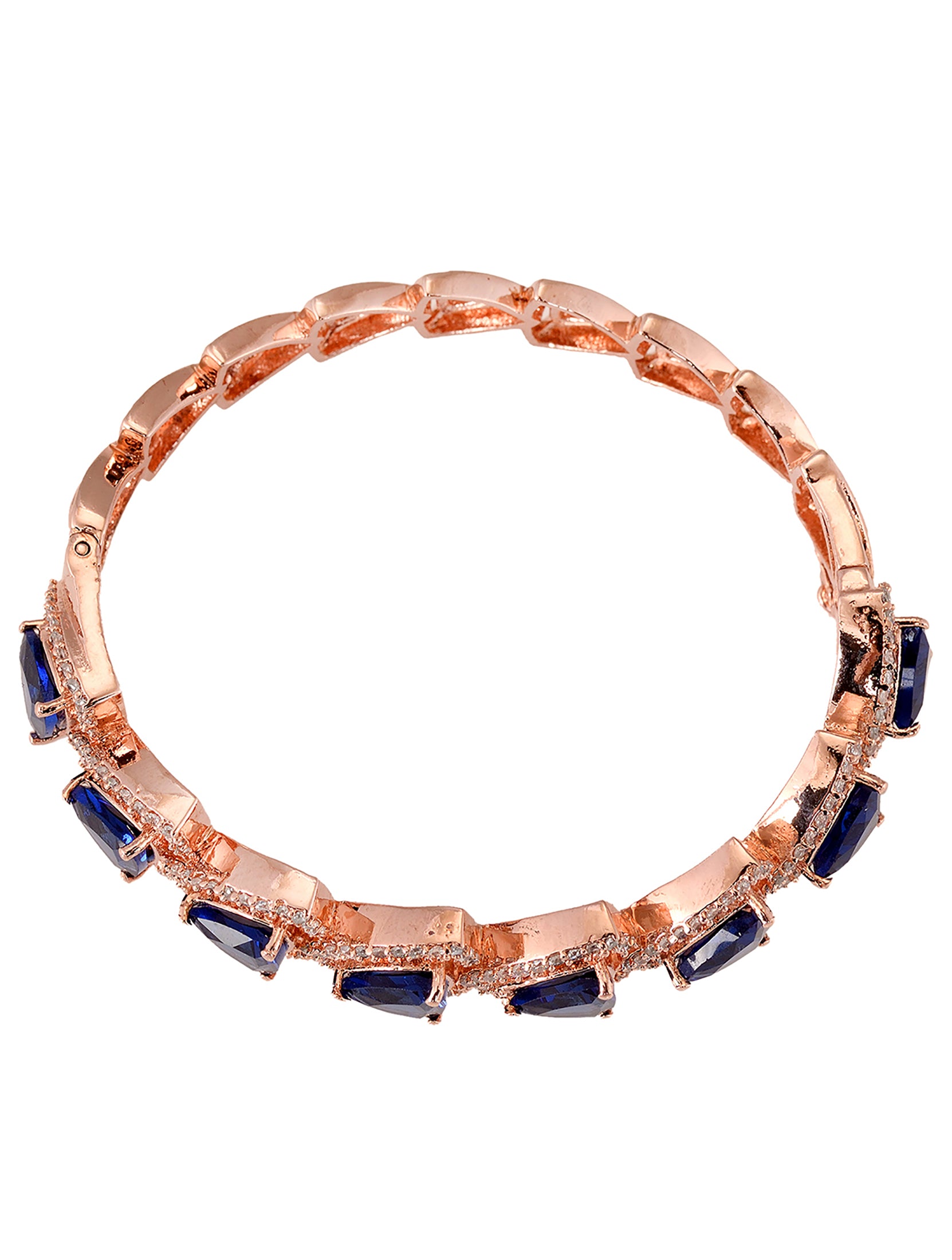 Rose Gold plated Blue AD designer Handcrafted Bracelet for Women & Girls