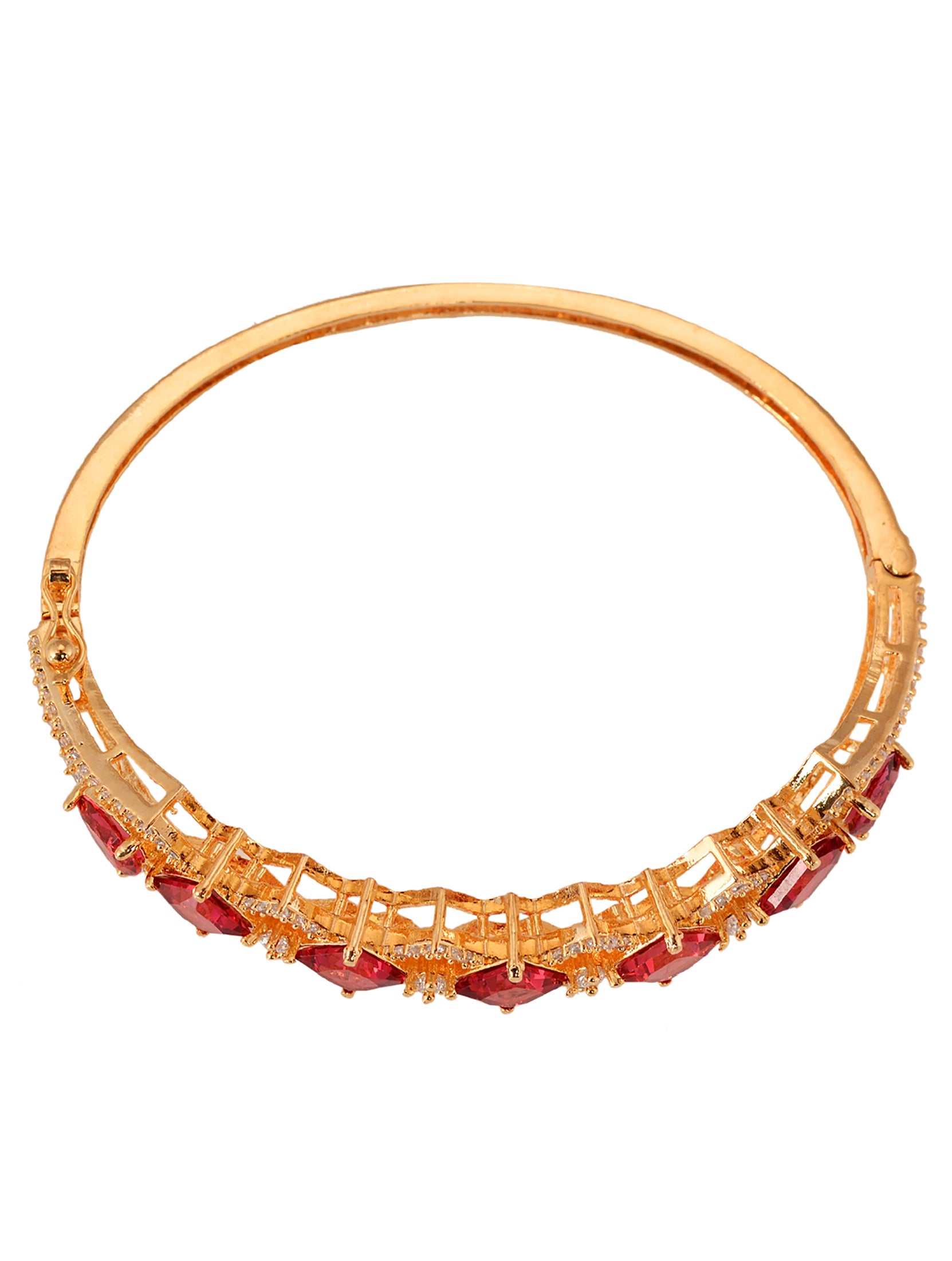 Gold plated Blue AD studded handcrafted stylish Bracelet for Women & Girls