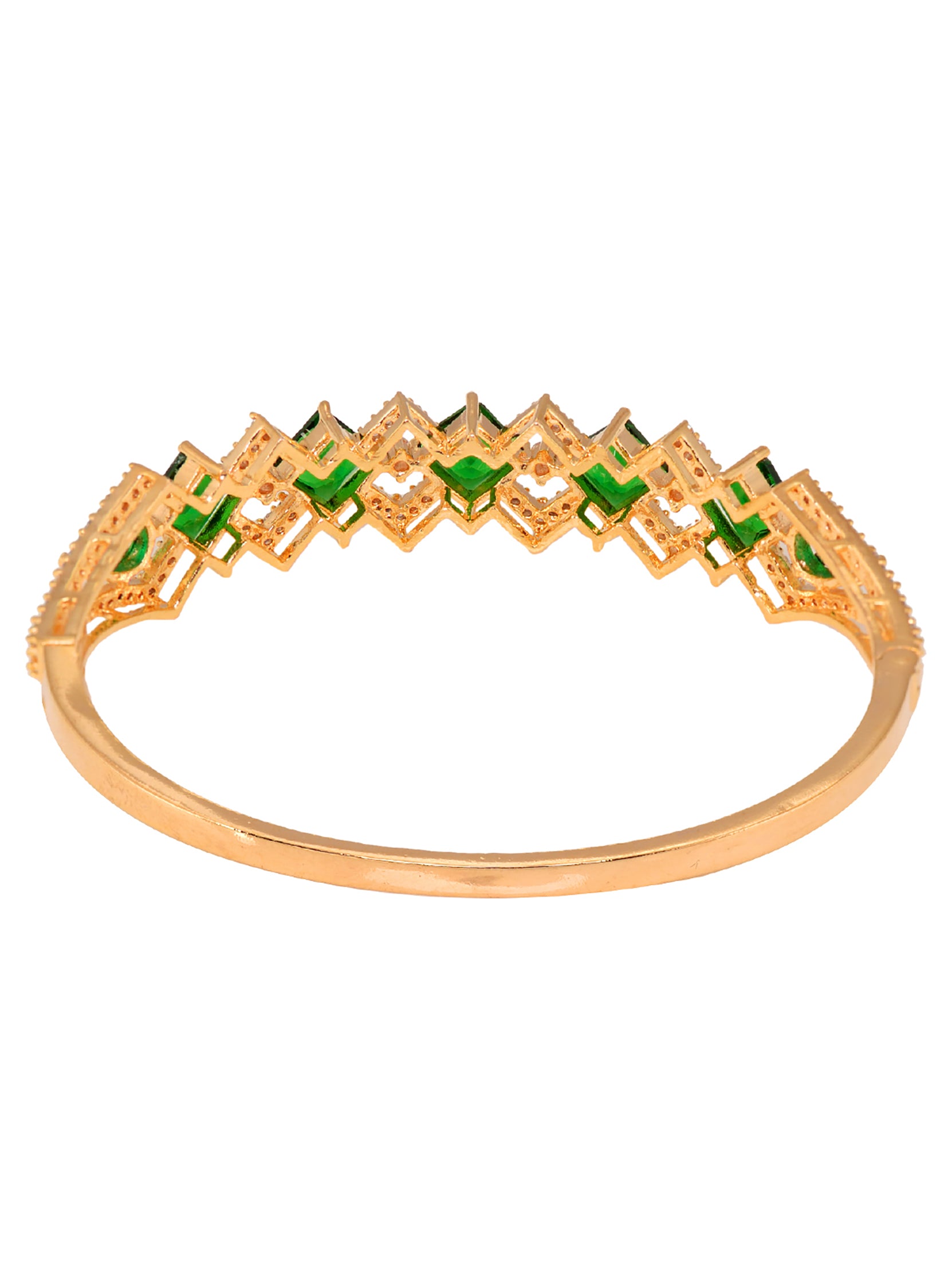 Gold plated Green AD studded handcrafted stylish Bracelet for Women & Girls