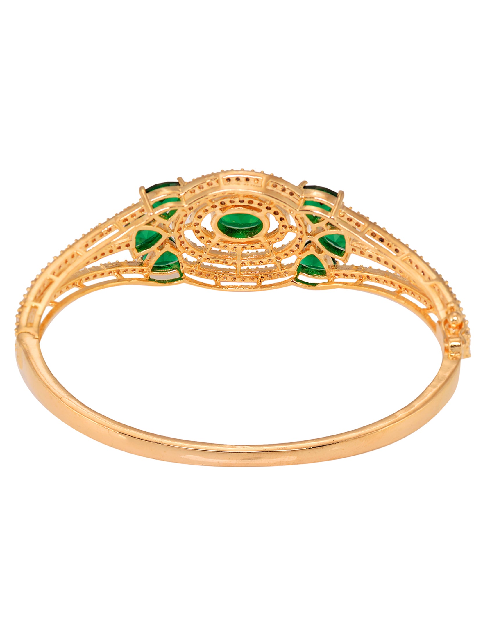 Gold plated Green AD studded handcrafted designer Bracelet for Women & Girls