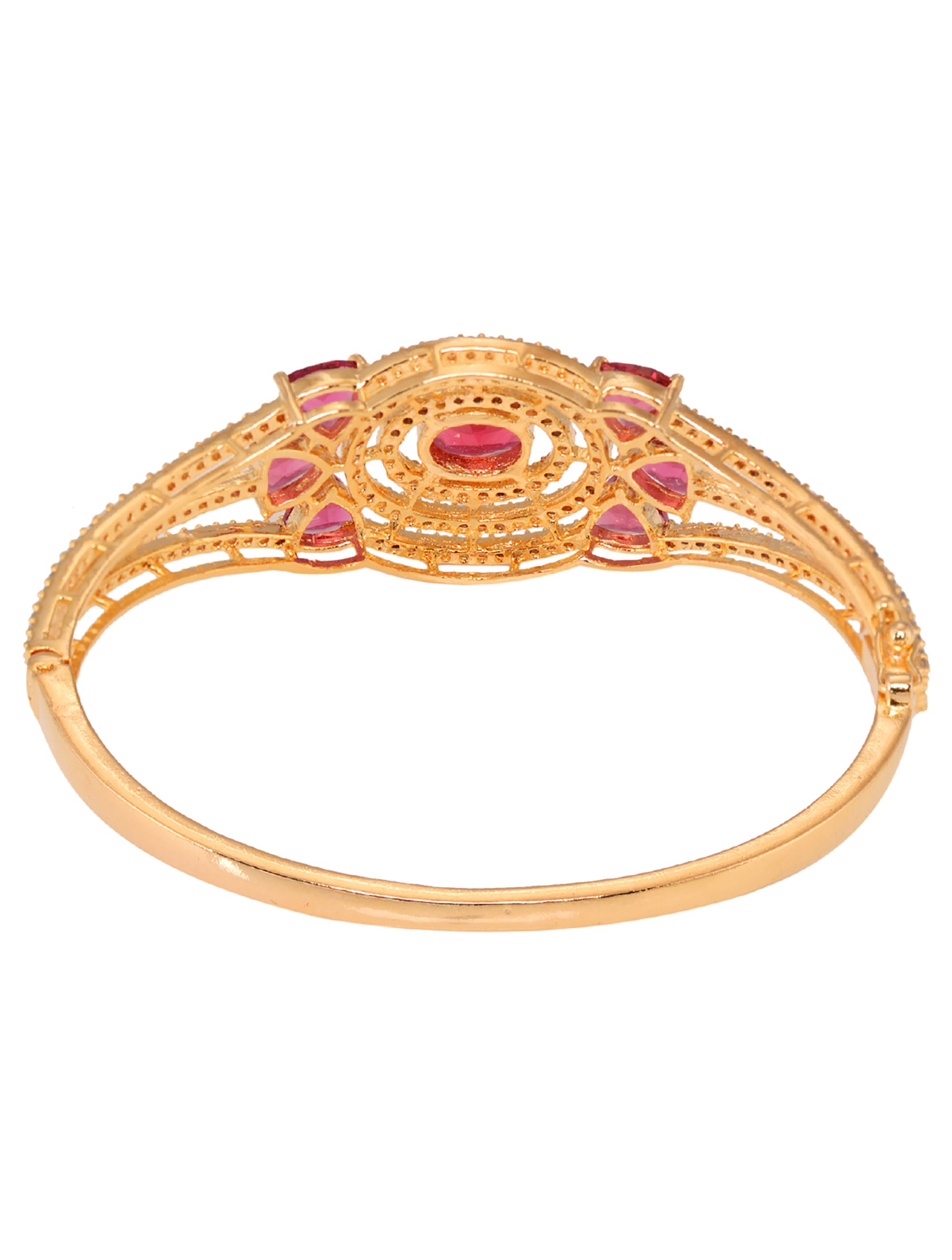 Gold plated Red AD studded handcrafted designer Bracelet for Women & Girls