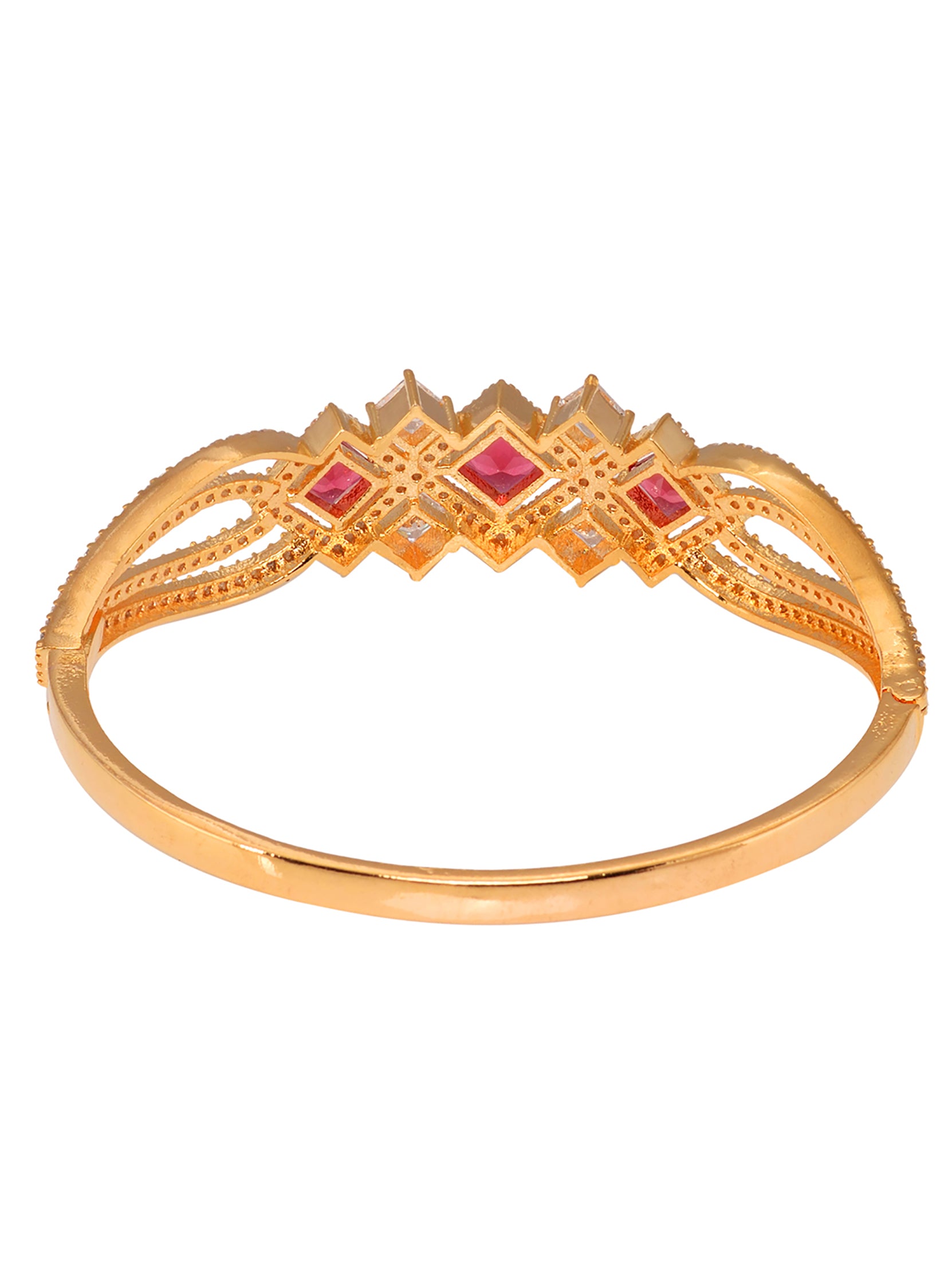 Gold plated Ruby AD studded handcrafted stylish Bracelet for Women & Girls