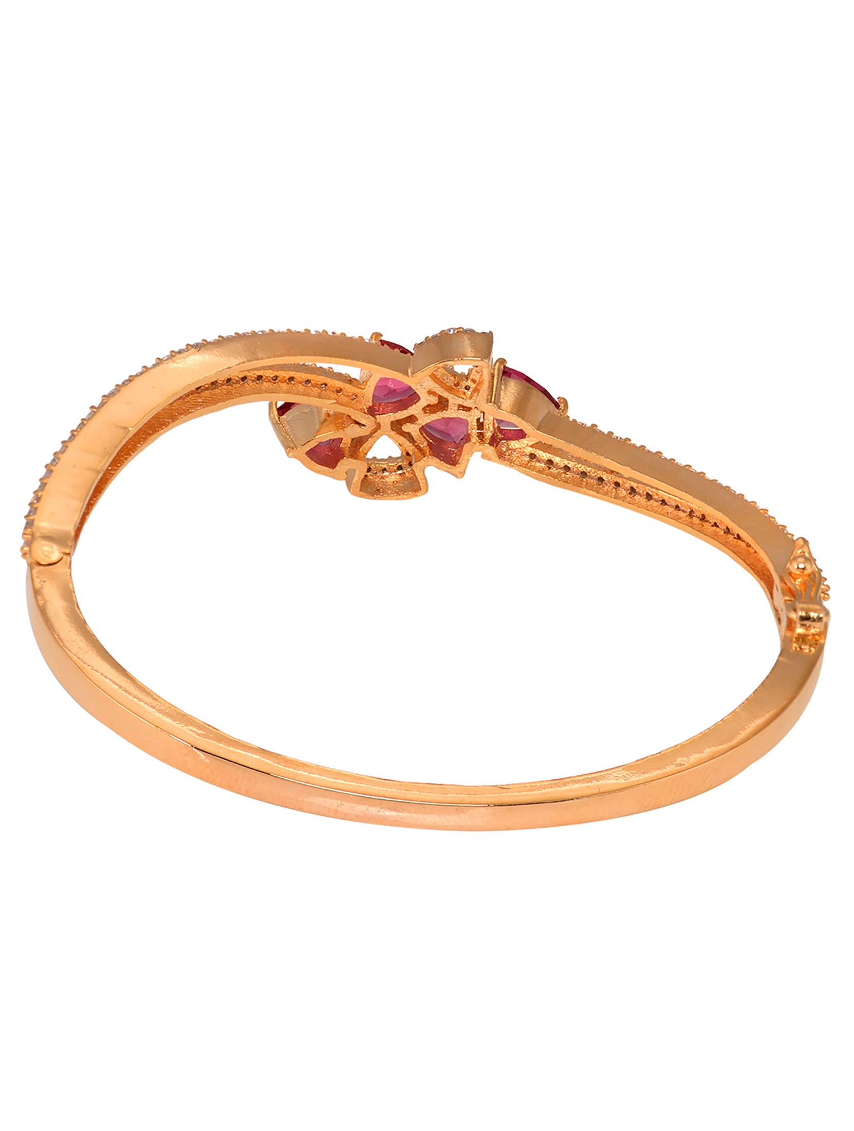 Gold plated Ruby AD studded handcrafted Bracelet for Women & Girls