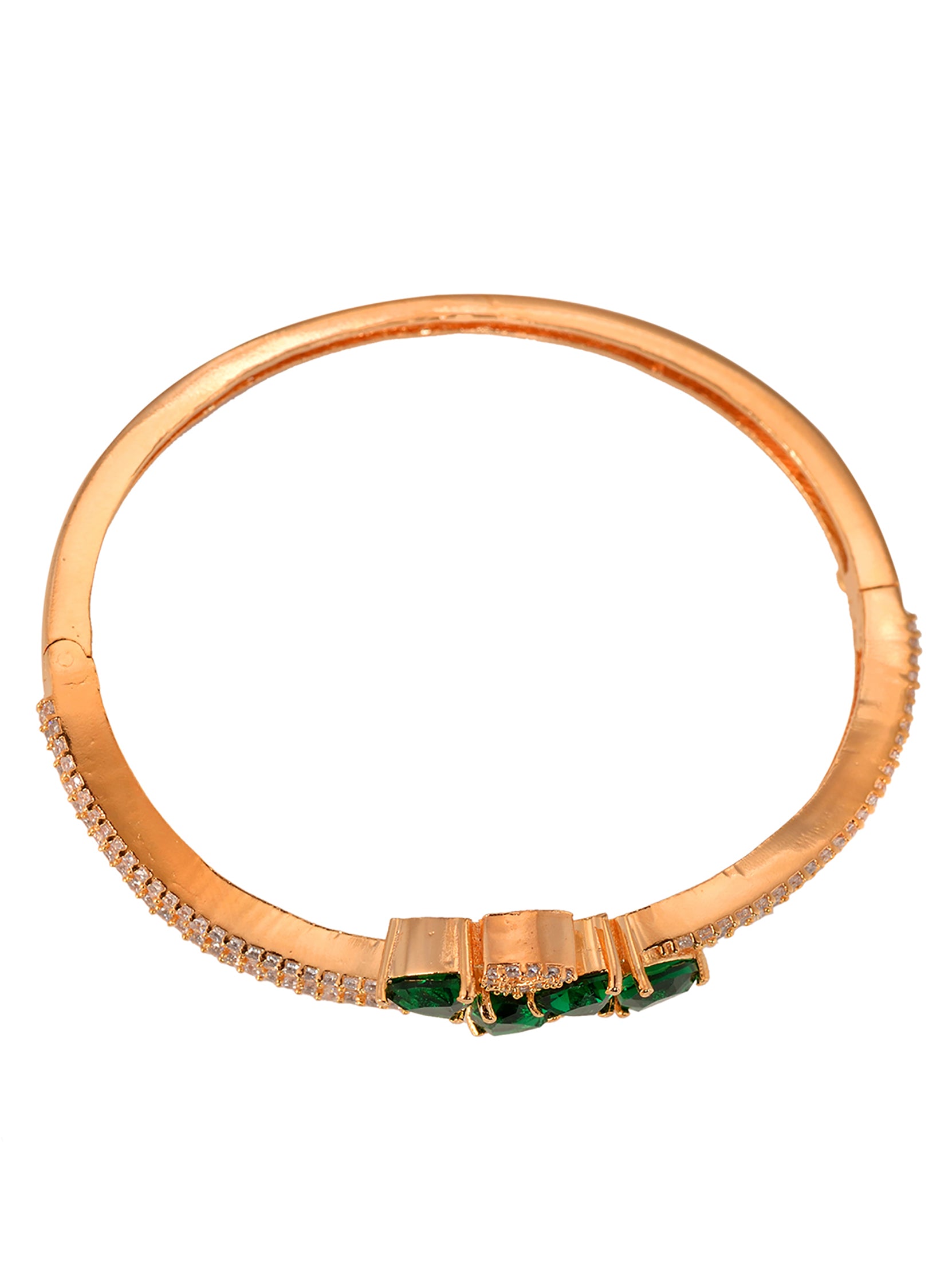 Gold plated Green AD studded handcrafted stylish Bracelet for Women & Girls