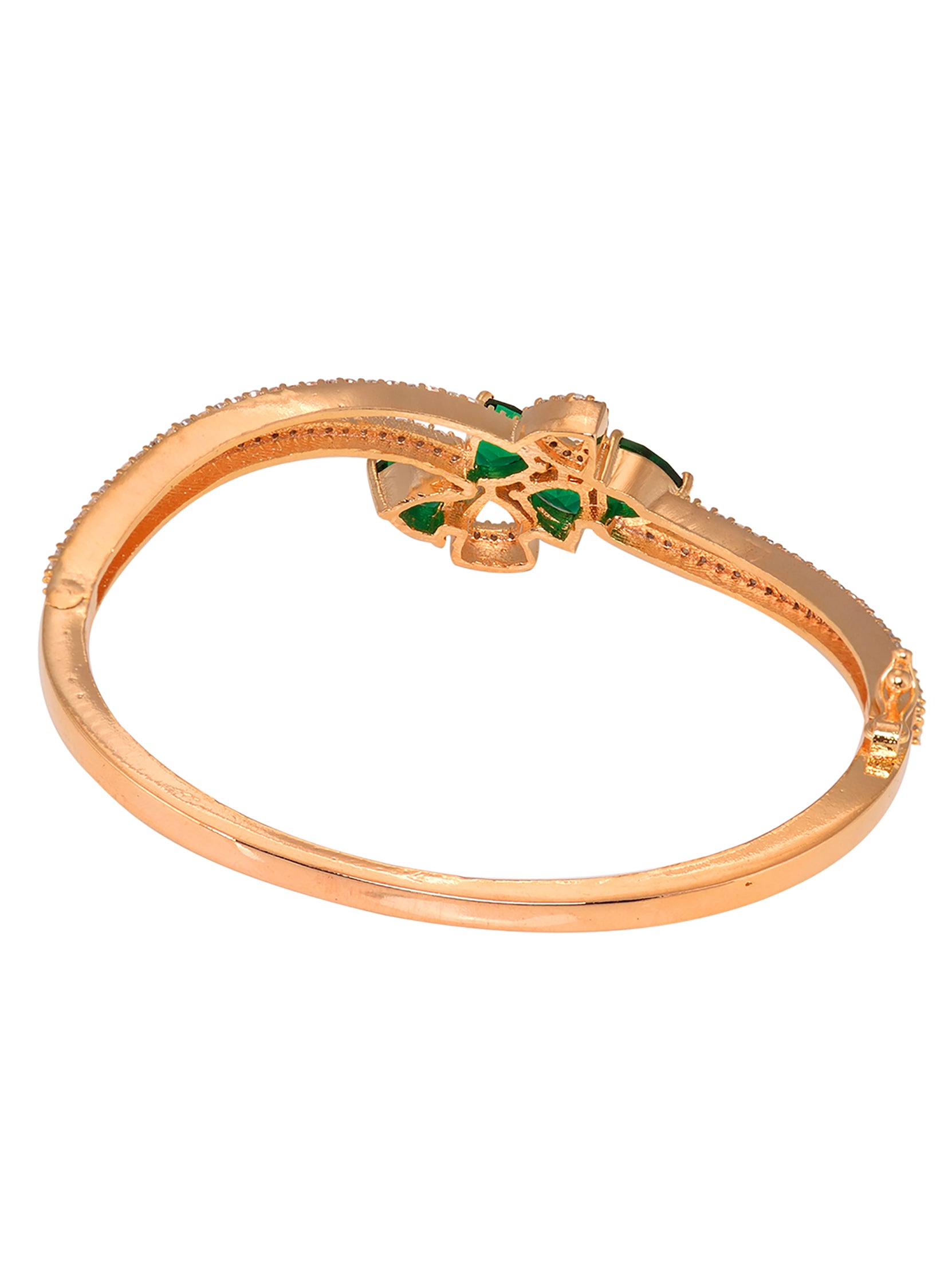Gold plated Green AD studded handcrafted stylish Bracelet for Women & Girls