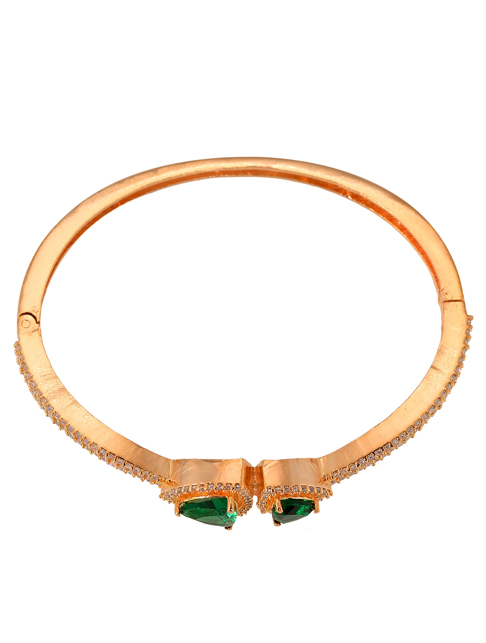 Gold plated Green AD Handcrafted Bracelet for Women & Girls
