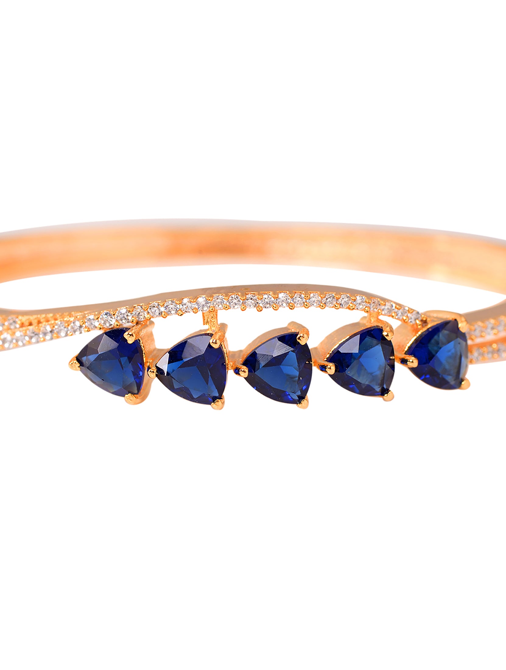 Gold plated Blue AD Handcrafted Bracelet for Women & Girls