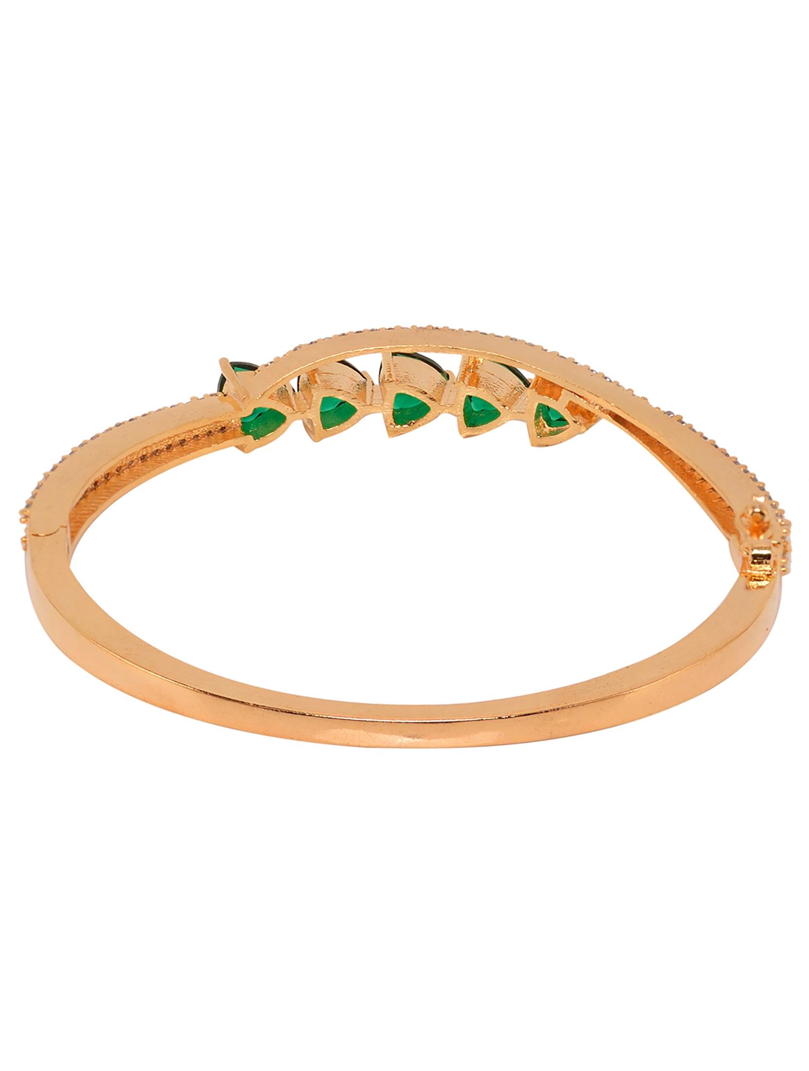 Gold plated Green AD Handcrafted Bracelet for Women & Girls