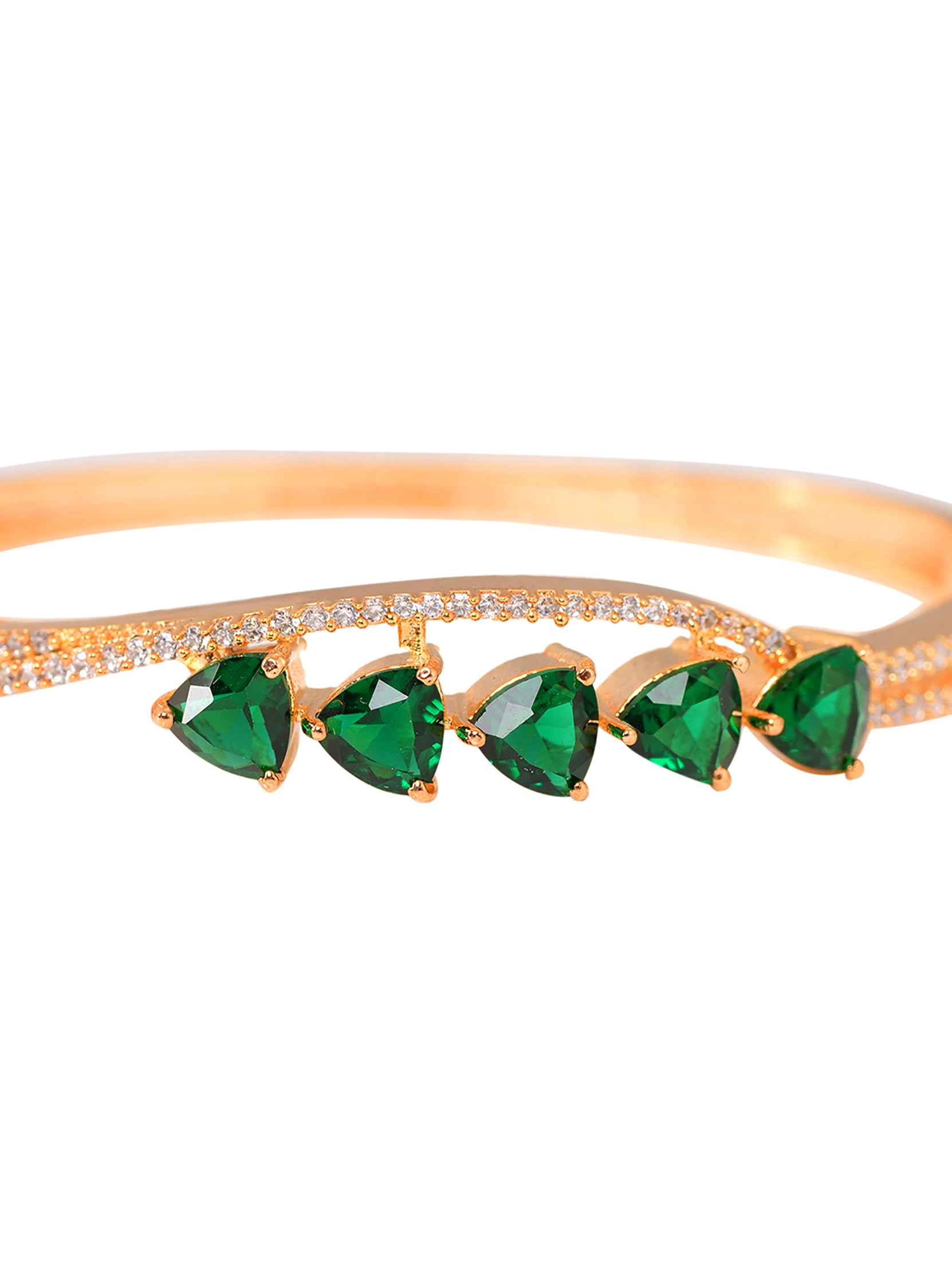 Gold plated Green AD Handcrafted Bracelet for Women & Girls