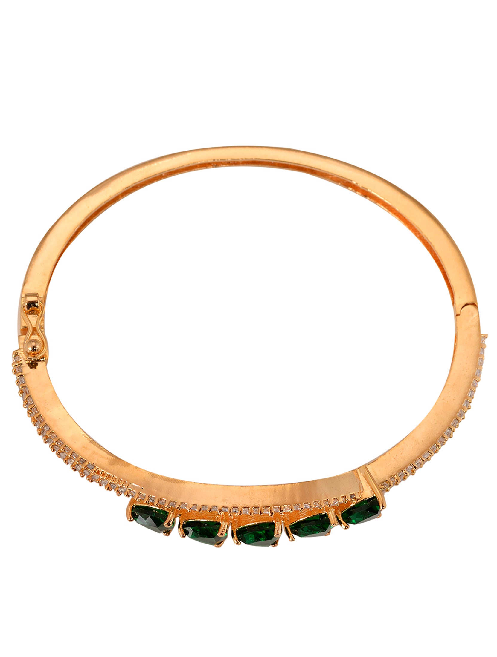 Gold plated Green AD Handcrafted Bracelet for Women & Girls