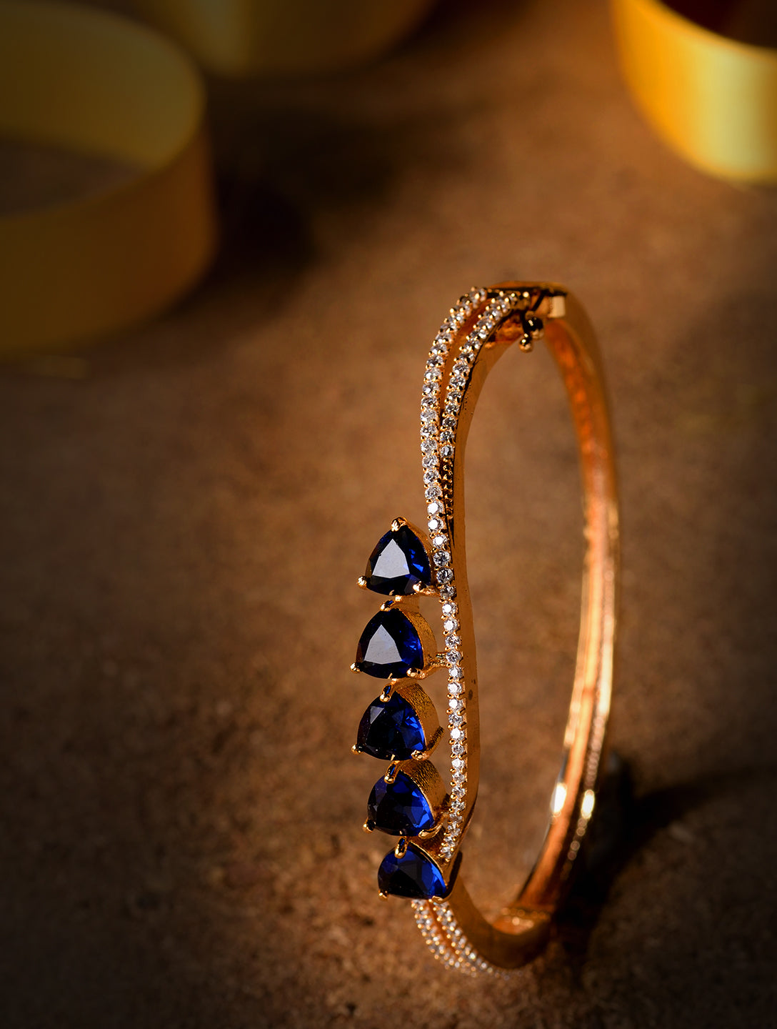 Gold plated Blue AD Handcrafted Bracelet for Women & Girls