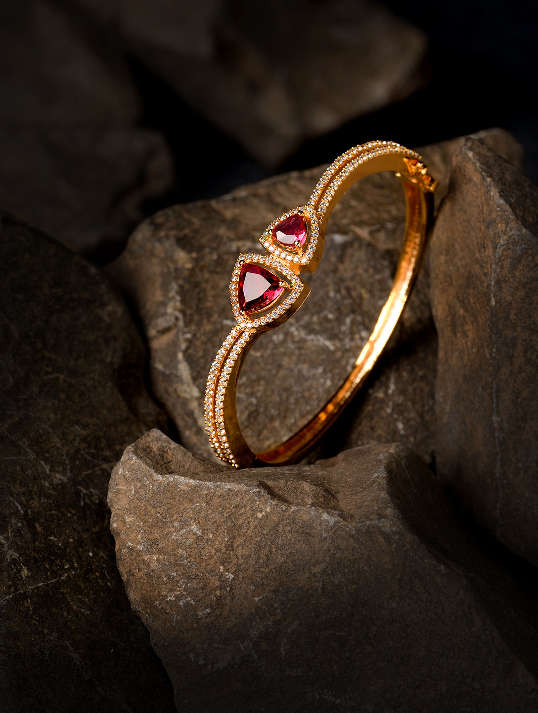 Gold plated Ruby AD Handcrafted Bracelet for Women & Girls