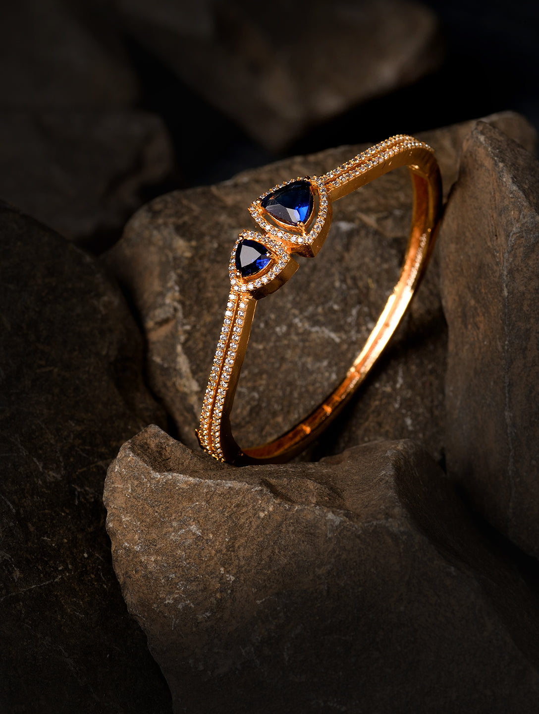 Gold plated Blue AD Handcrafted Bracelet for Women & Girls