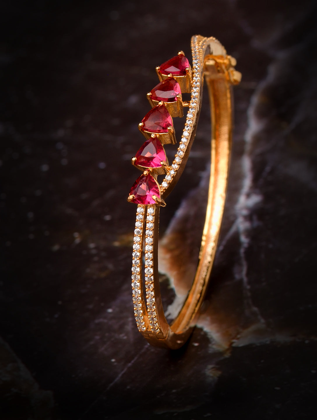 Gold plated Ruby AD Handcrafted Bracelet for Women & Girls