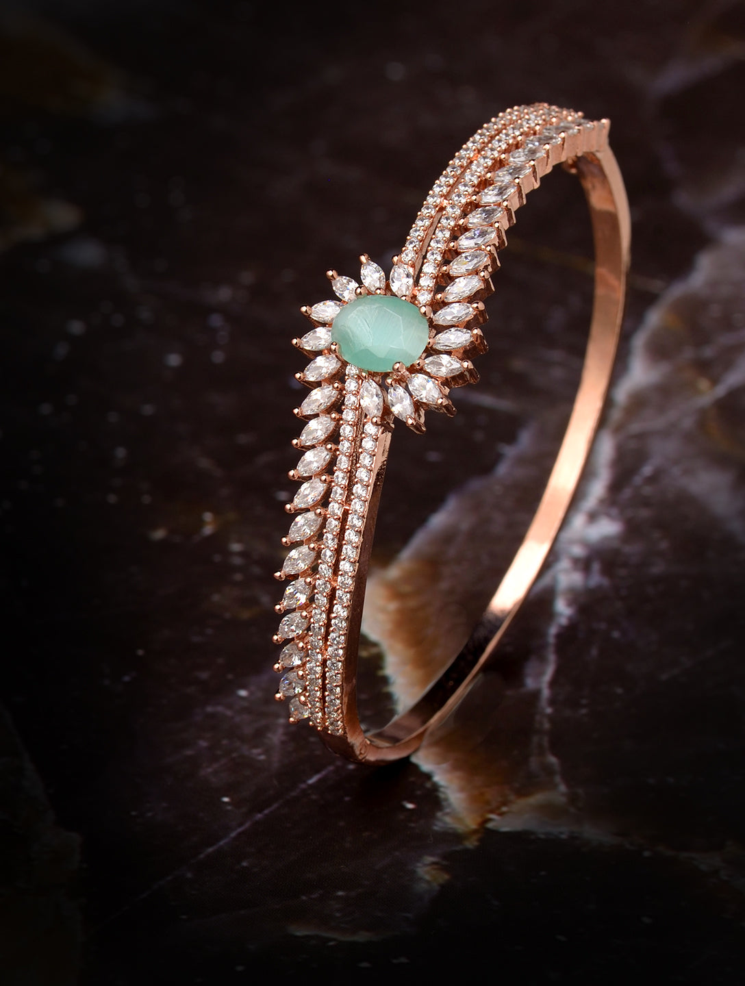Rose Gold plated Mint AD Handcrafted Bracelet for Women & Girls