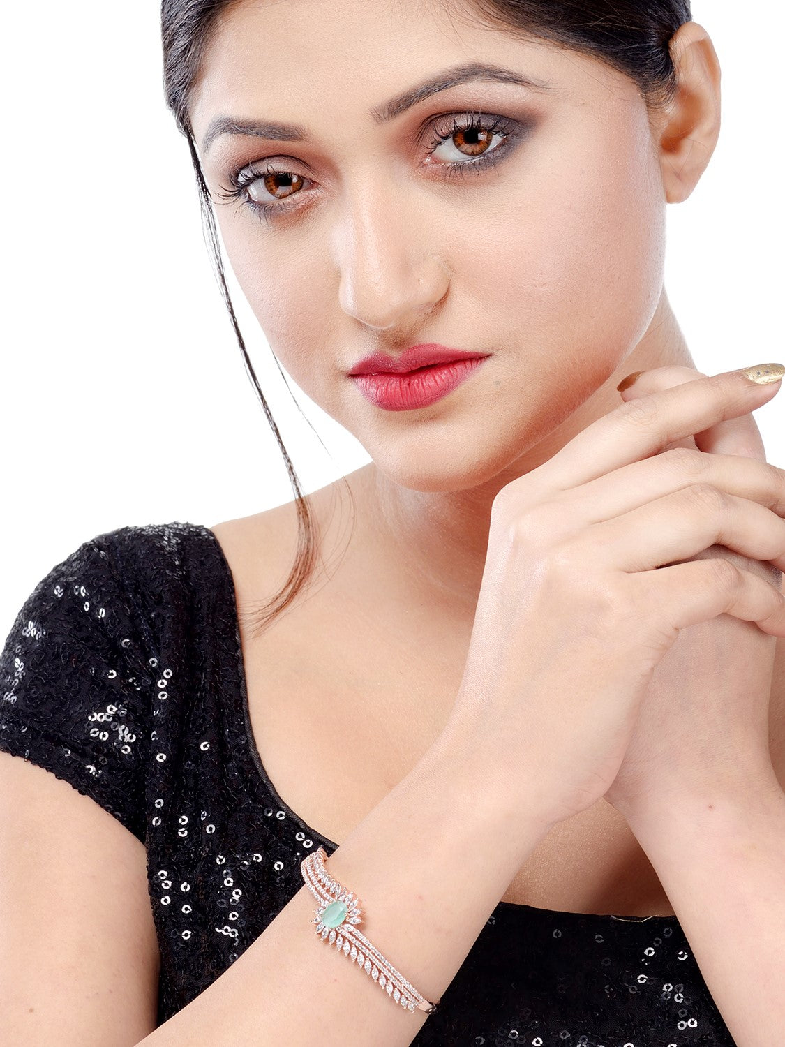 Rose Gold plated Mint AD Handcrafted Bracelet for Women & Girls