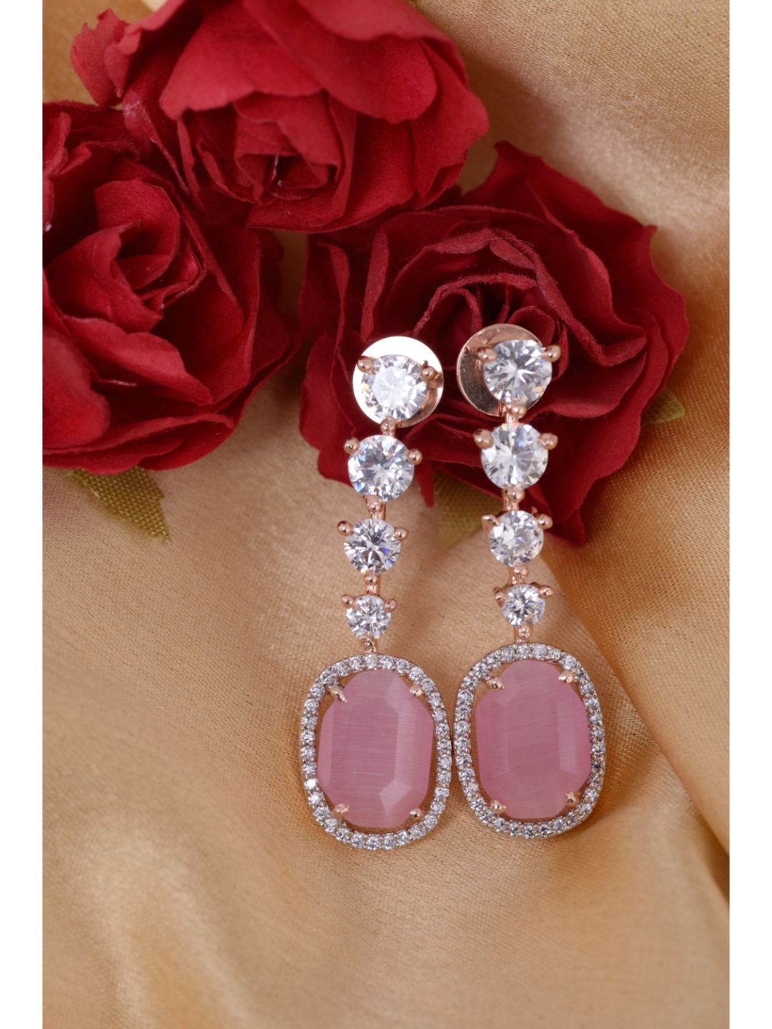 Gulabi drop earrings, handcrafted