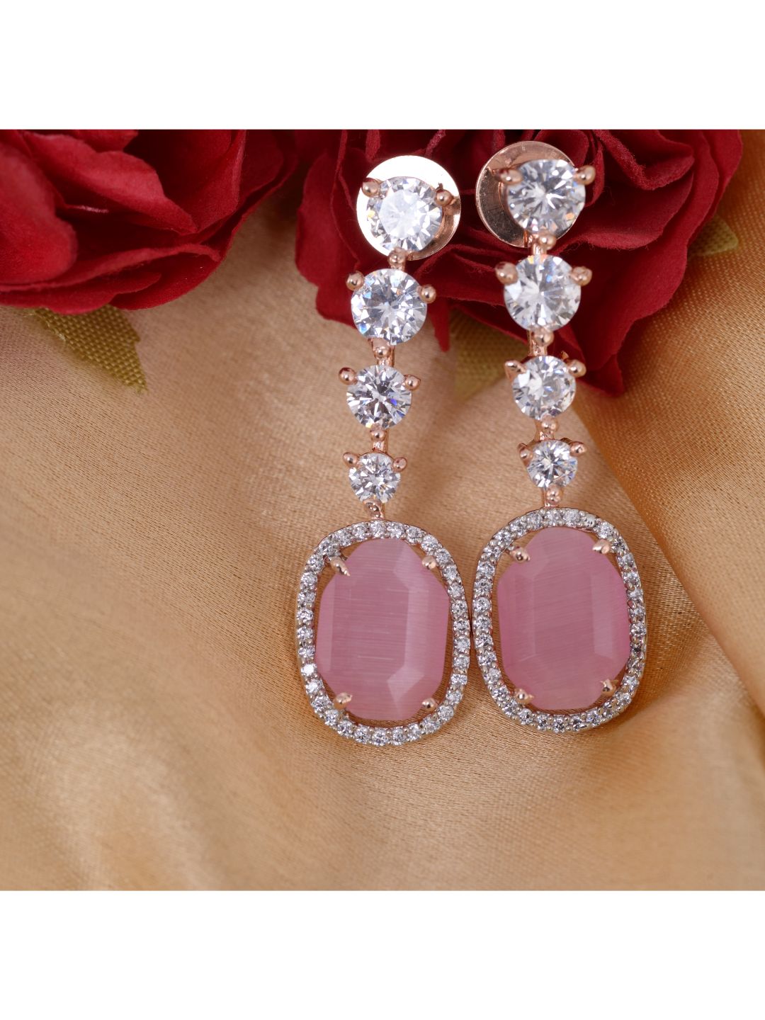 Gulabi drop earrings, handcrafted