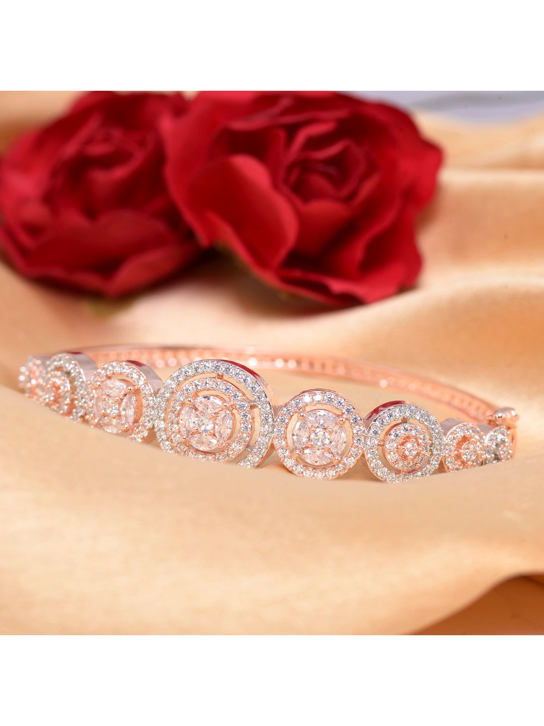 Rose Gold plated AD studded handcrafted Bracelet for Women & Girls