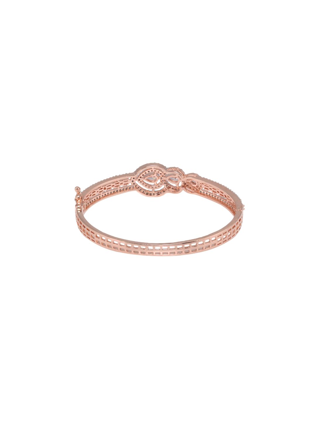 Rose Gold plated AD studded Drop Design Bracelet for Women & Girls