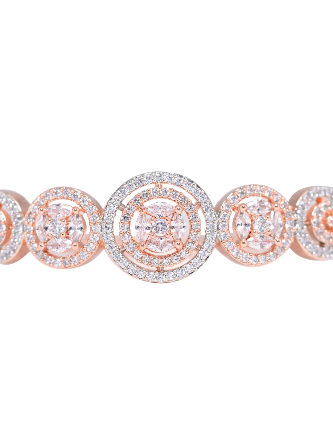 Rose Gold plated AD studded handcrafted Bracelet for Women & Girls