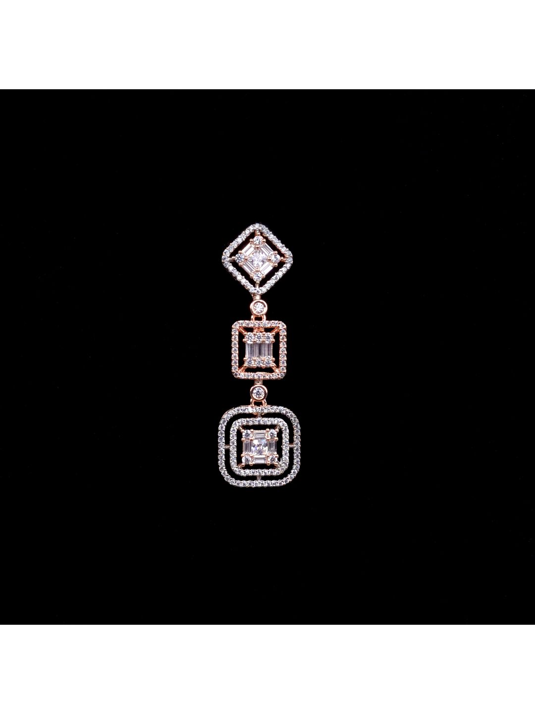 Minimal light weignt diamond necklace set earrings