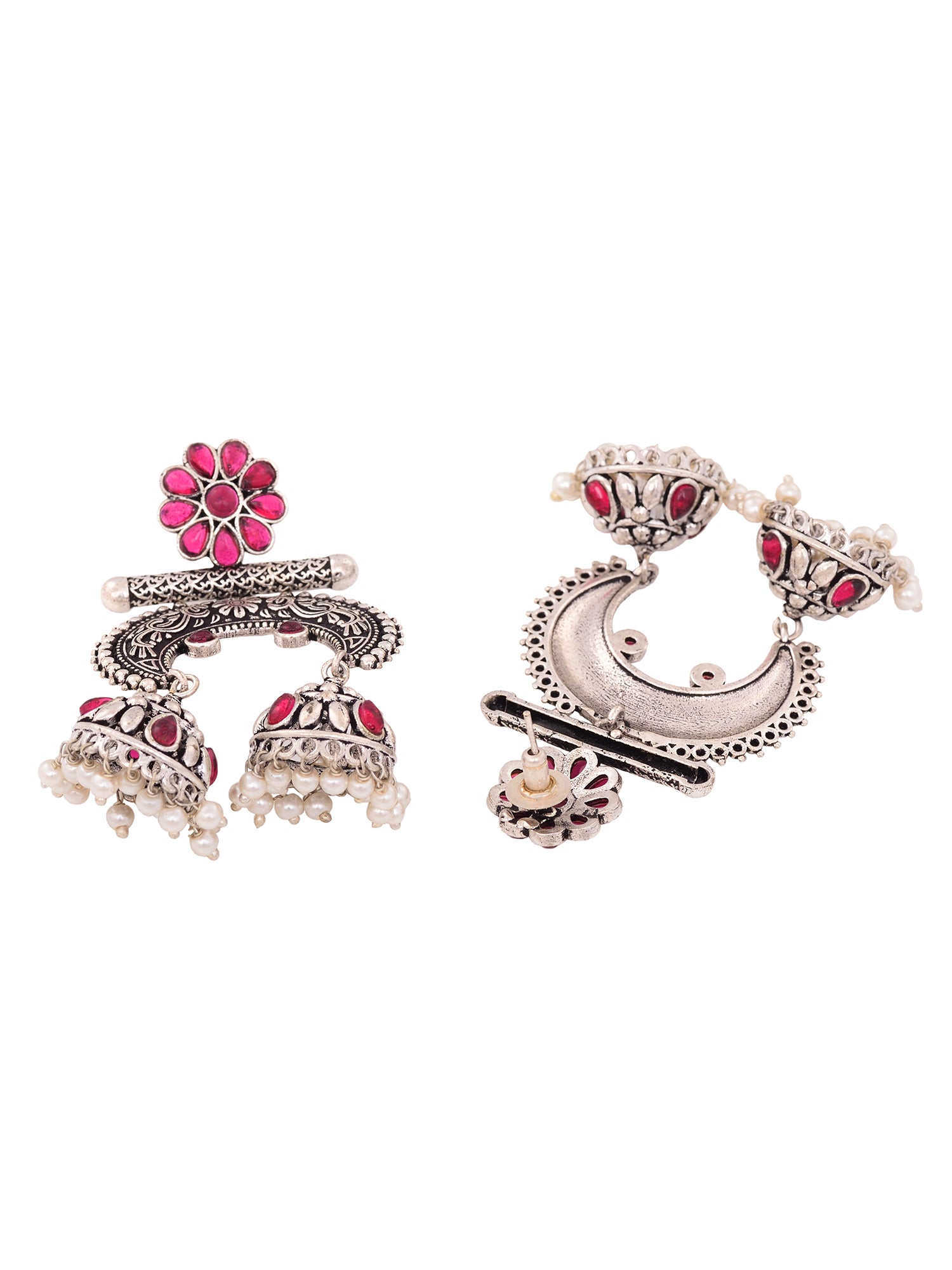 Silver Plated Contemporary Chandbalis Earrings