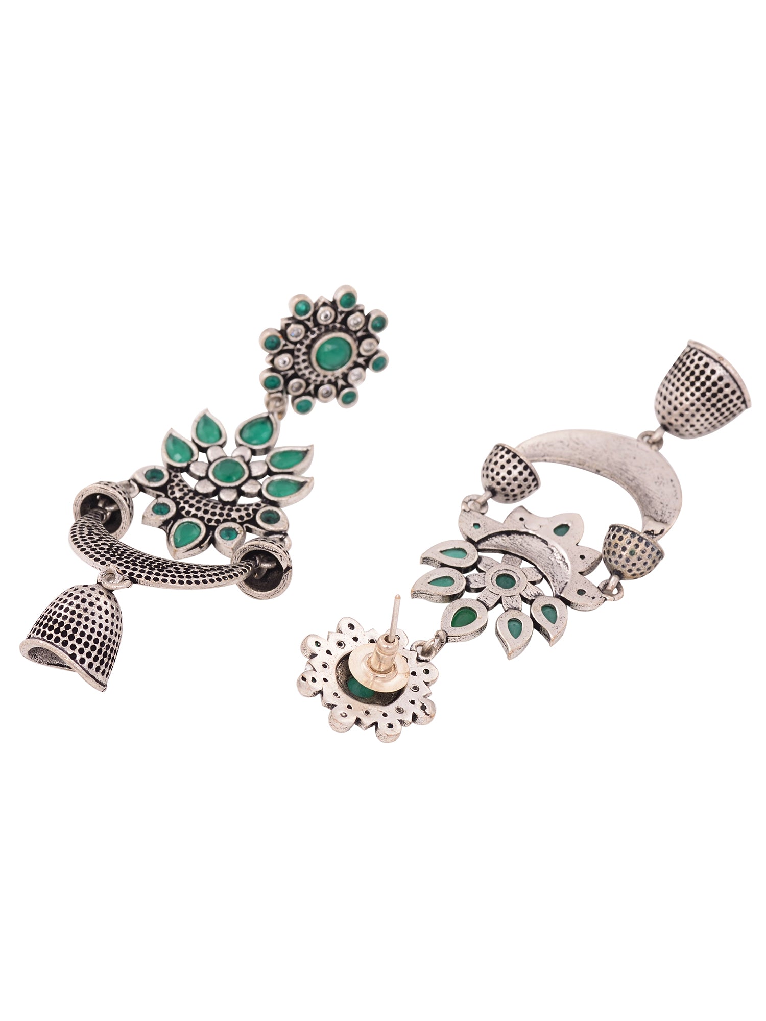 Silver Plated Oxidised Drop Earrings