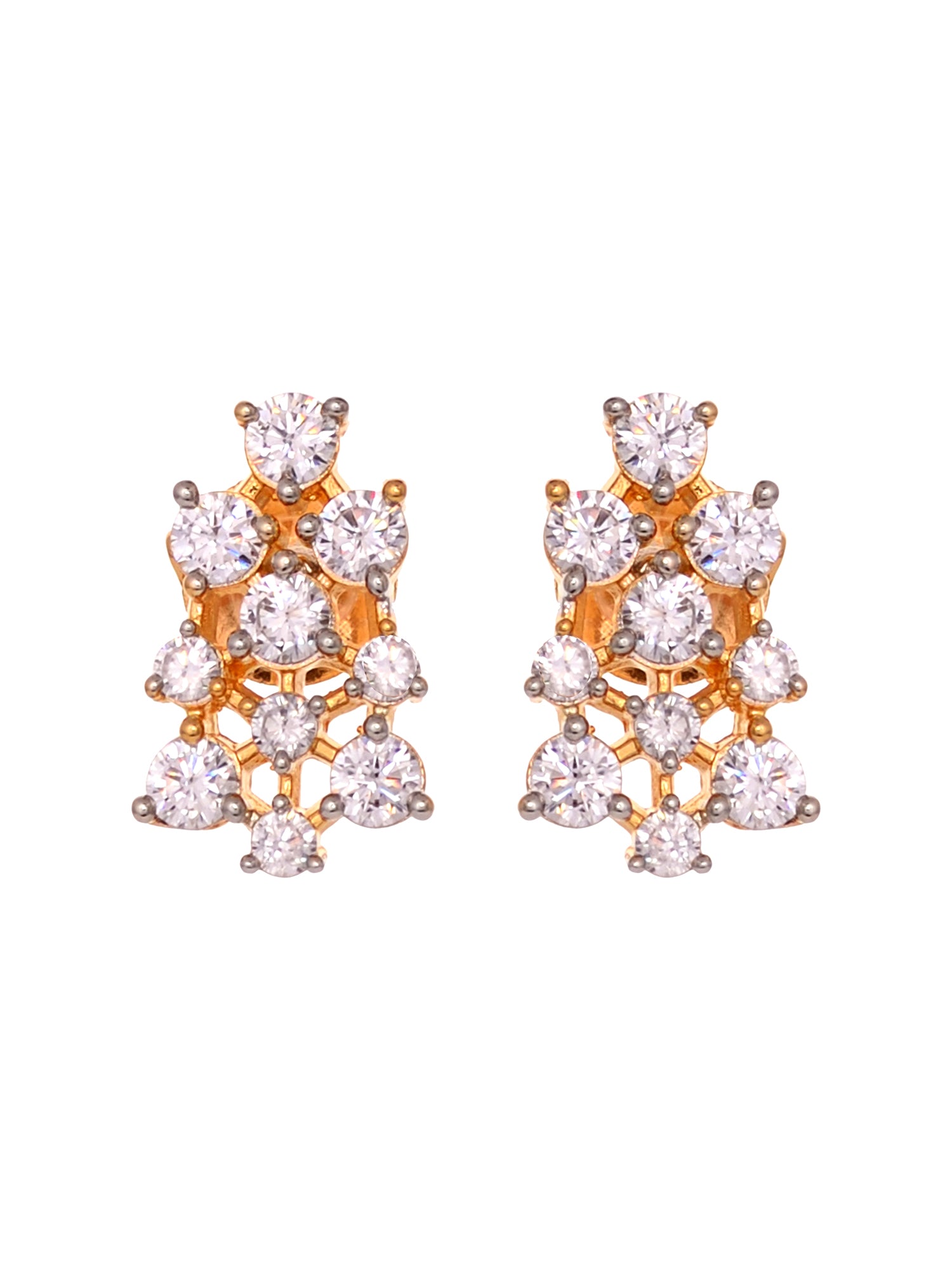 Gold Plated White AD Studded Mangalsutra Earrings