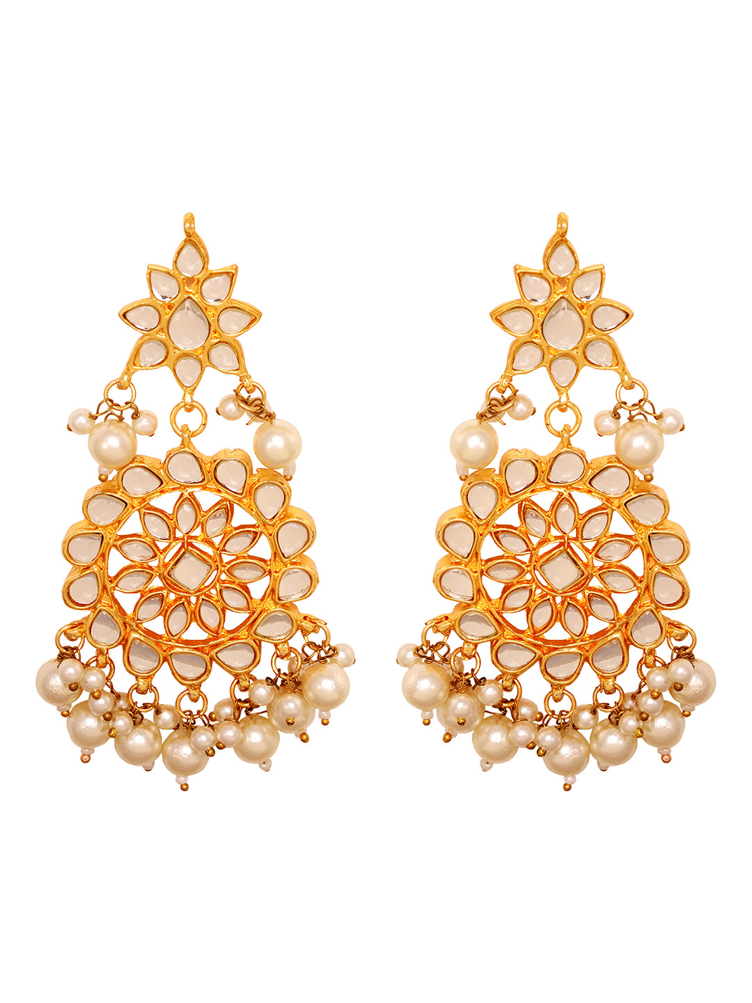 Gold Plated Kundan Studded Pearls Beaded Traditional Jewellery Set