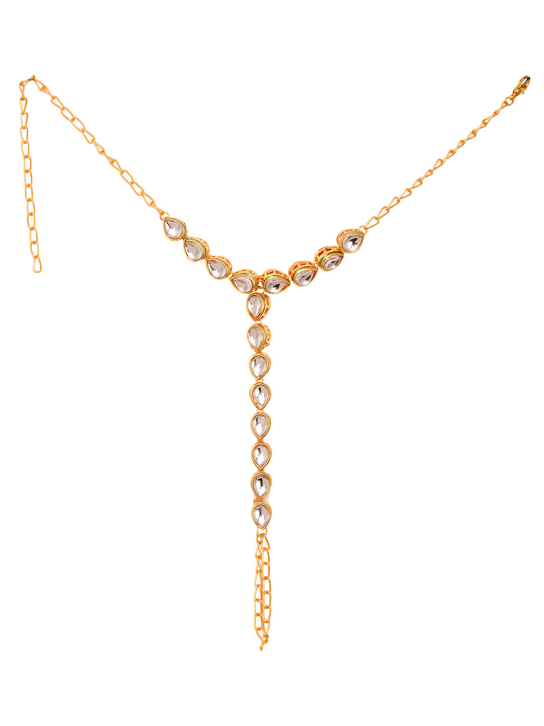 Gold Plated Kundan studded Ring Bracelet