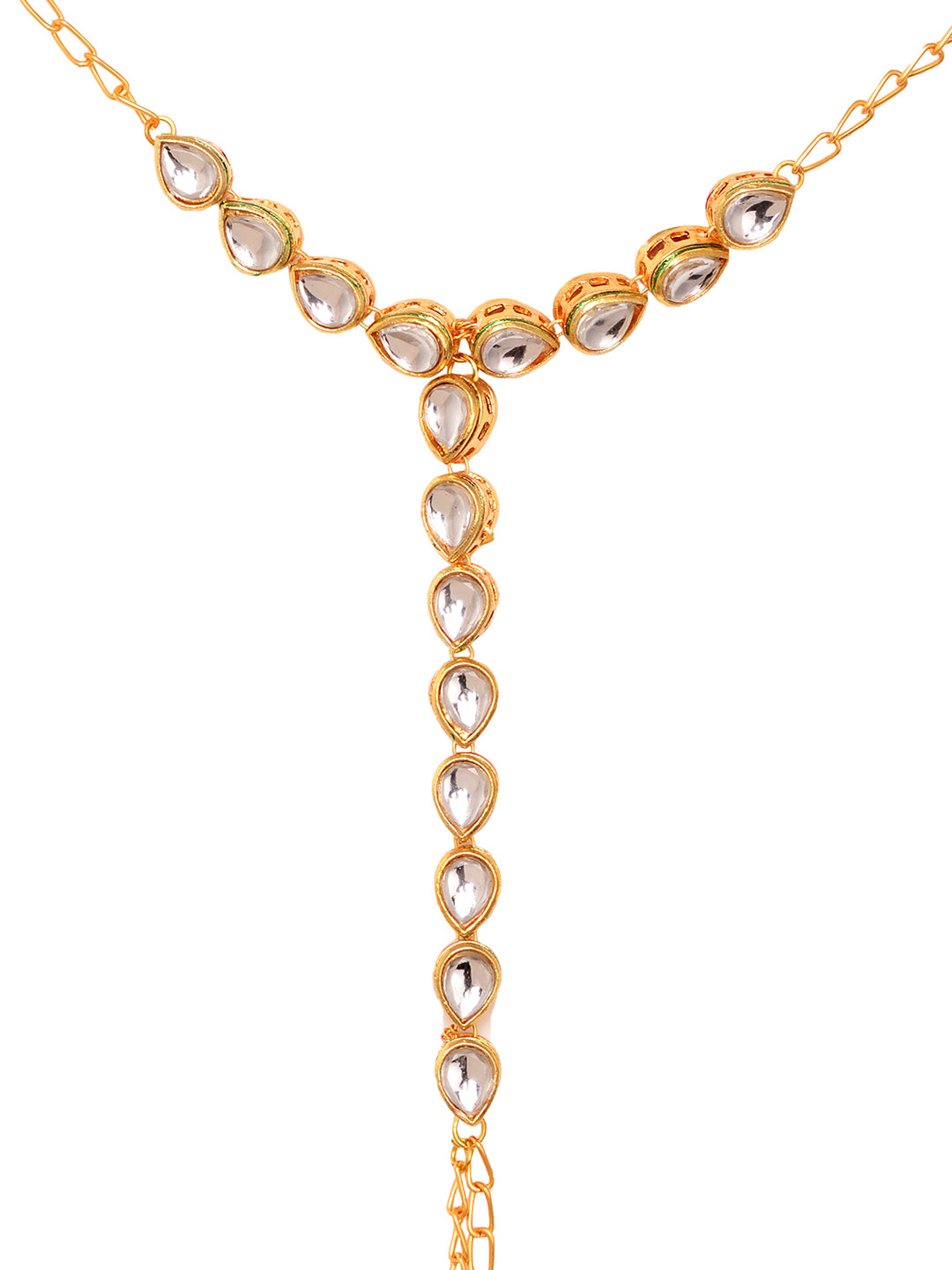 Gold Plated Kundan studded Ring Bracelet