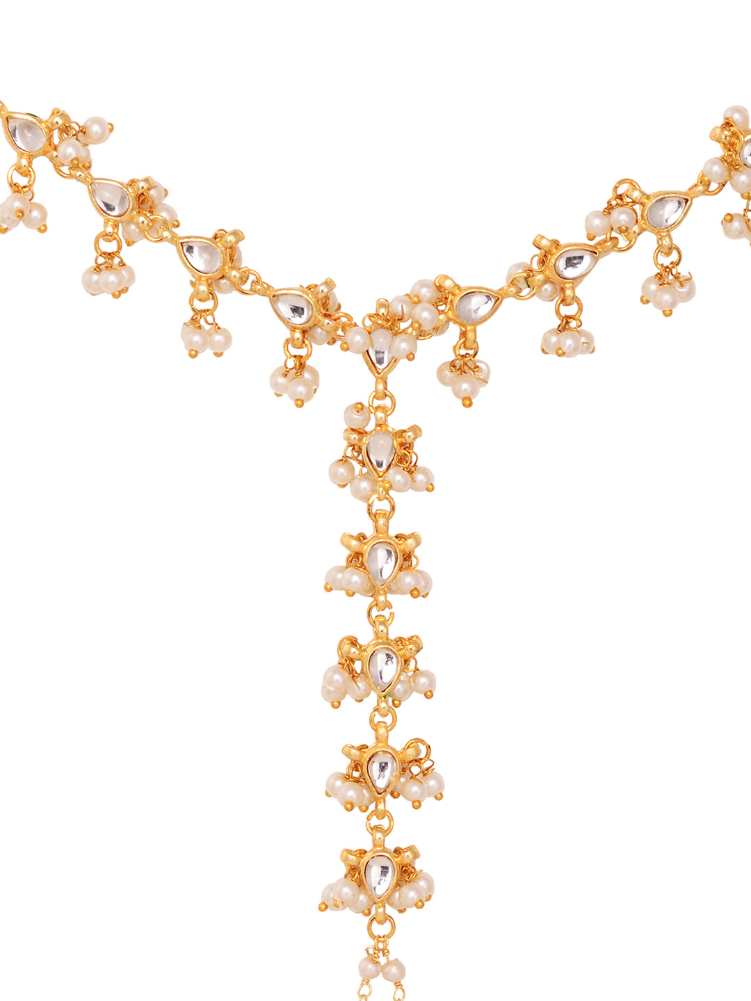 Gold Plated Kundan studded Ring Bracelet