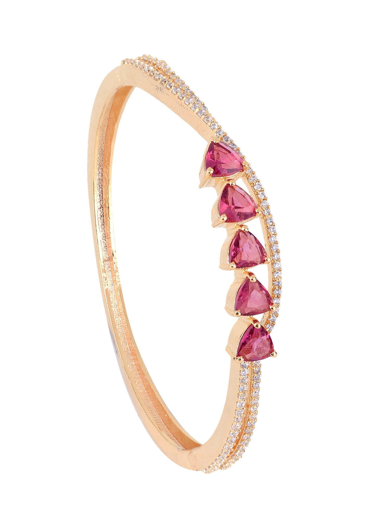 Gold plated Ruby AD Handcrafted Bracelet for Women & Girls