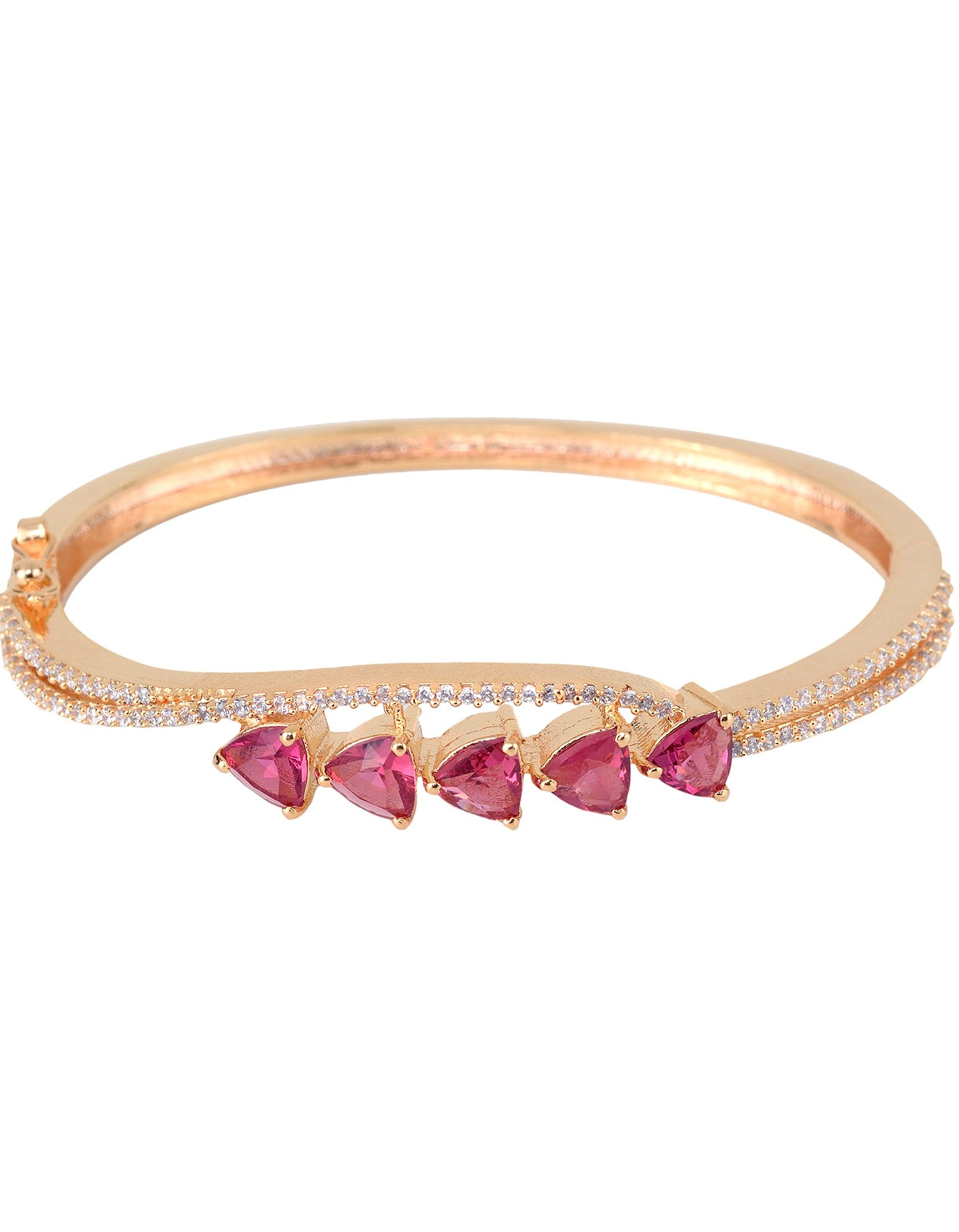 Gold plated Ruby AD Handcrafted Bracelet for Women & Girls