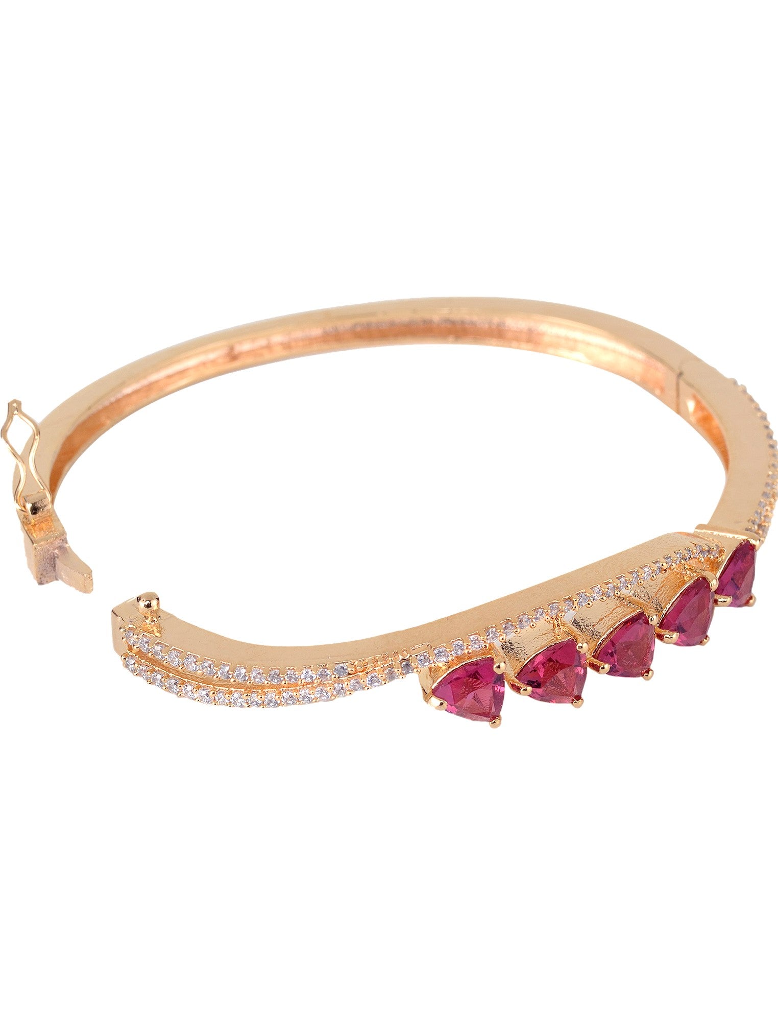 Gold plated Ruby AD Handcrafted Bracelet for Women & Girls