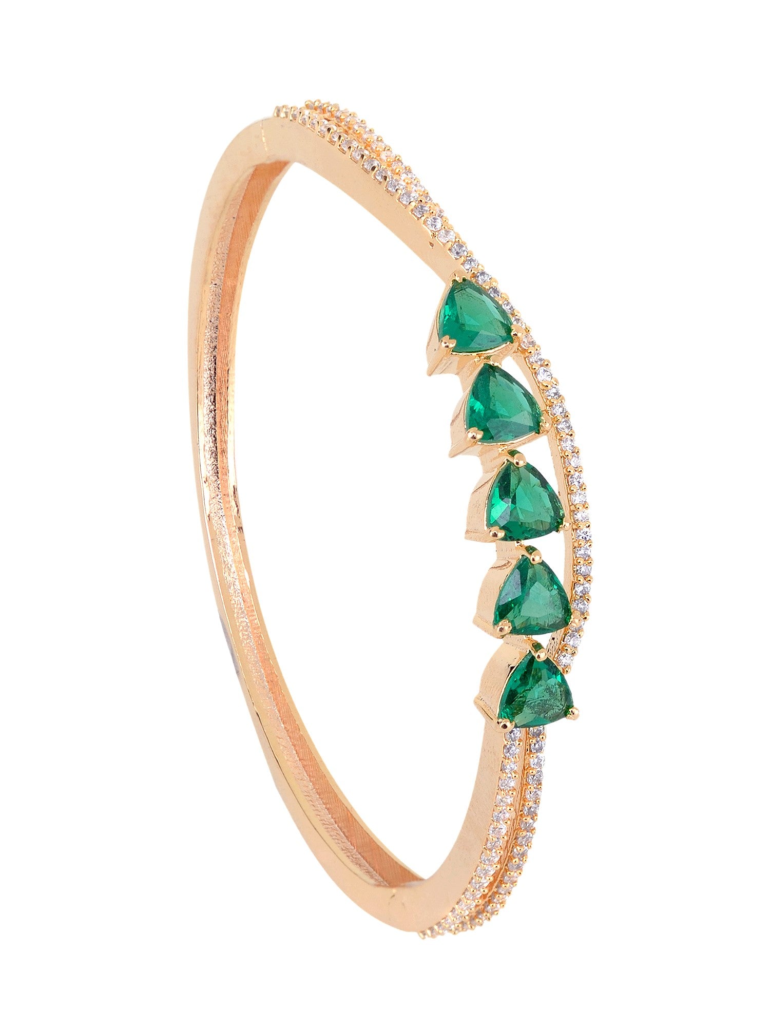Gold plated Green AD Handcrafted Bracelet for Women & Girls