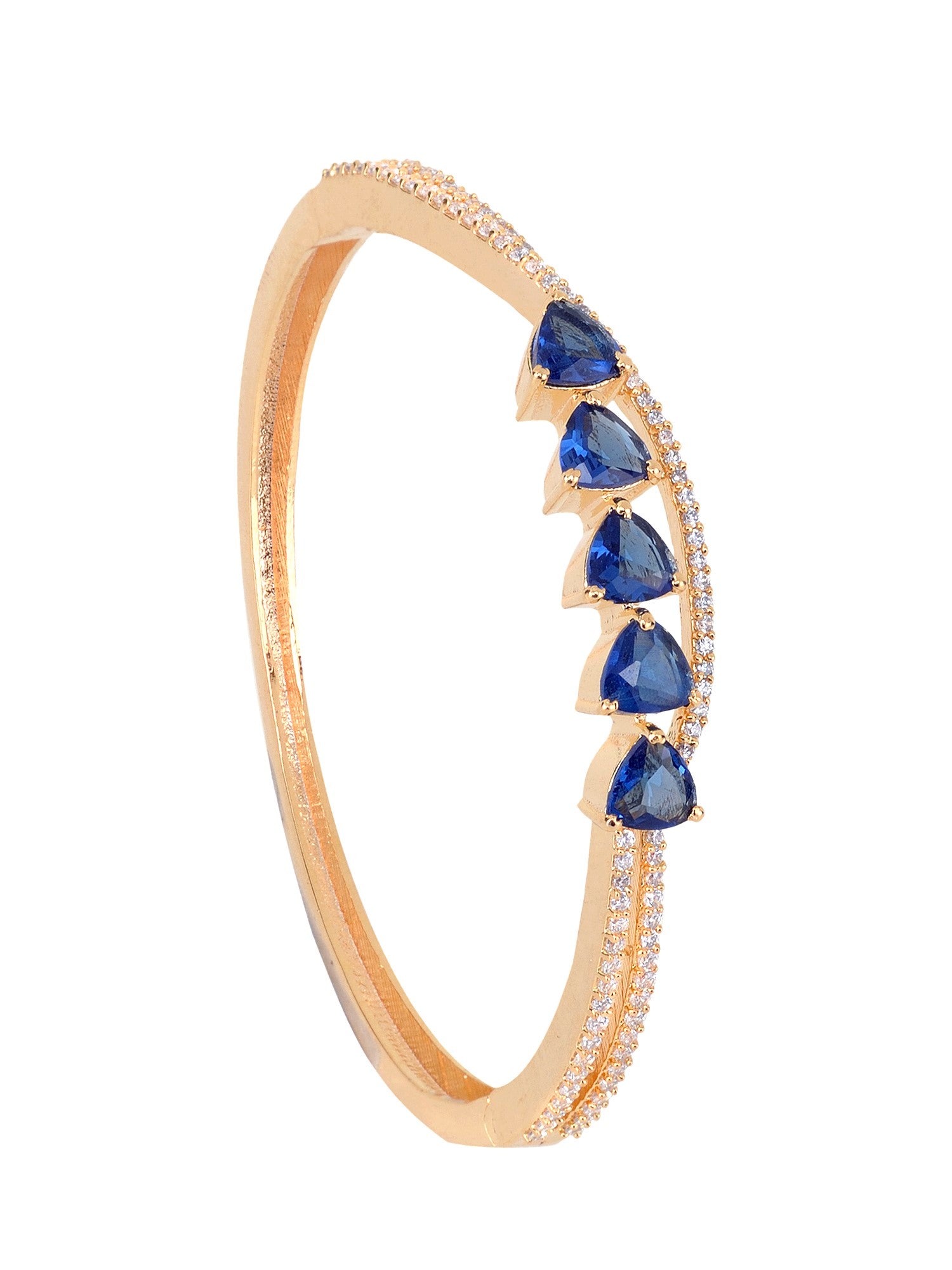 Gold plated Blue AD Handcrafted Bracelet for Women & Girls