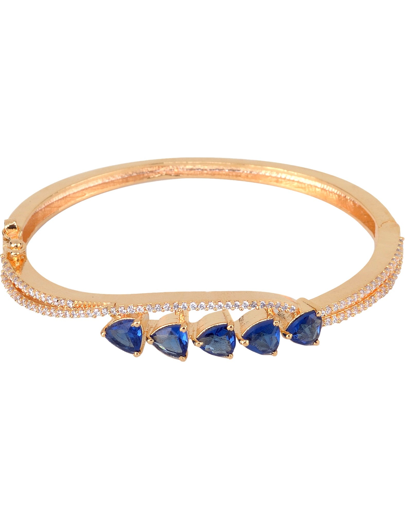 Gold plated Blue AD Handcrafted Bracelet for Women & Girls