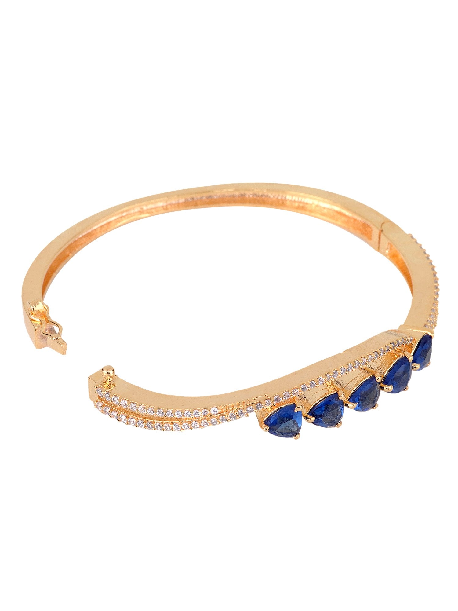 Gold plated Blue AD Handcrafted Bracelet for Women & Girls