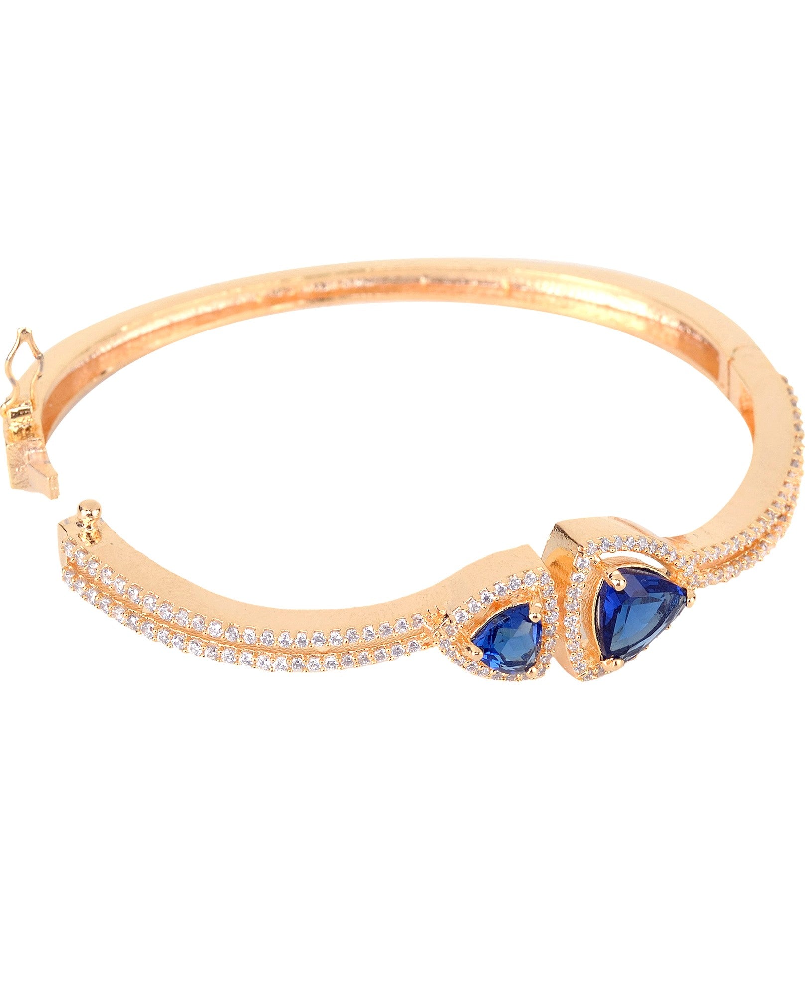 Gold plated Blue AD Handcrafted Bracelet for Women & Girls