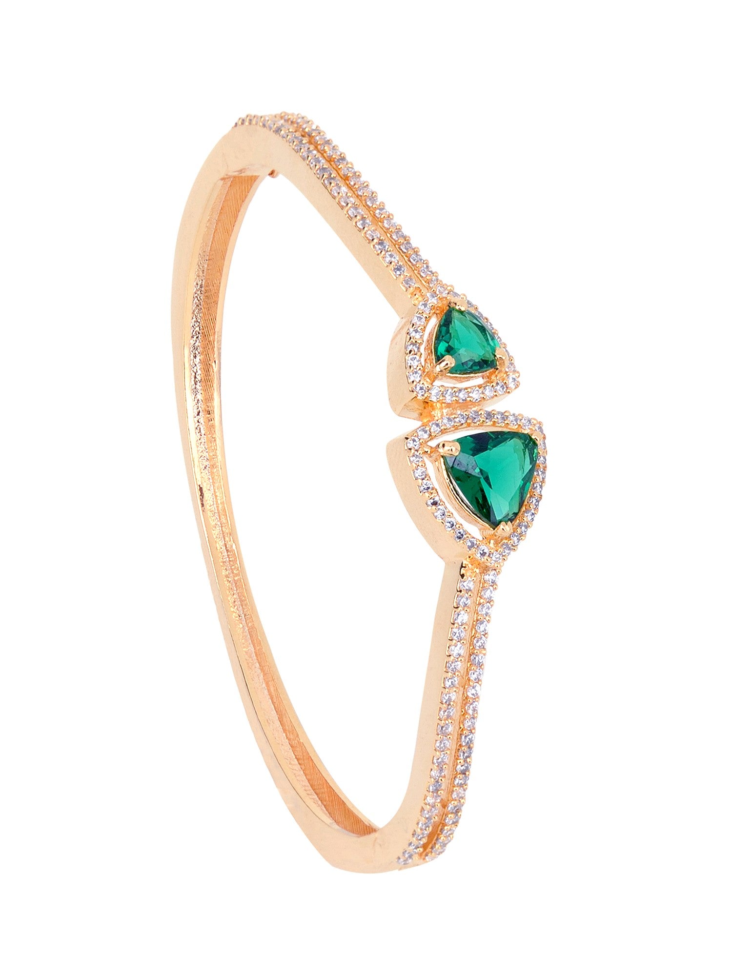 Gold plated Green AD Handcrafted Bracelet for Women & Girls
