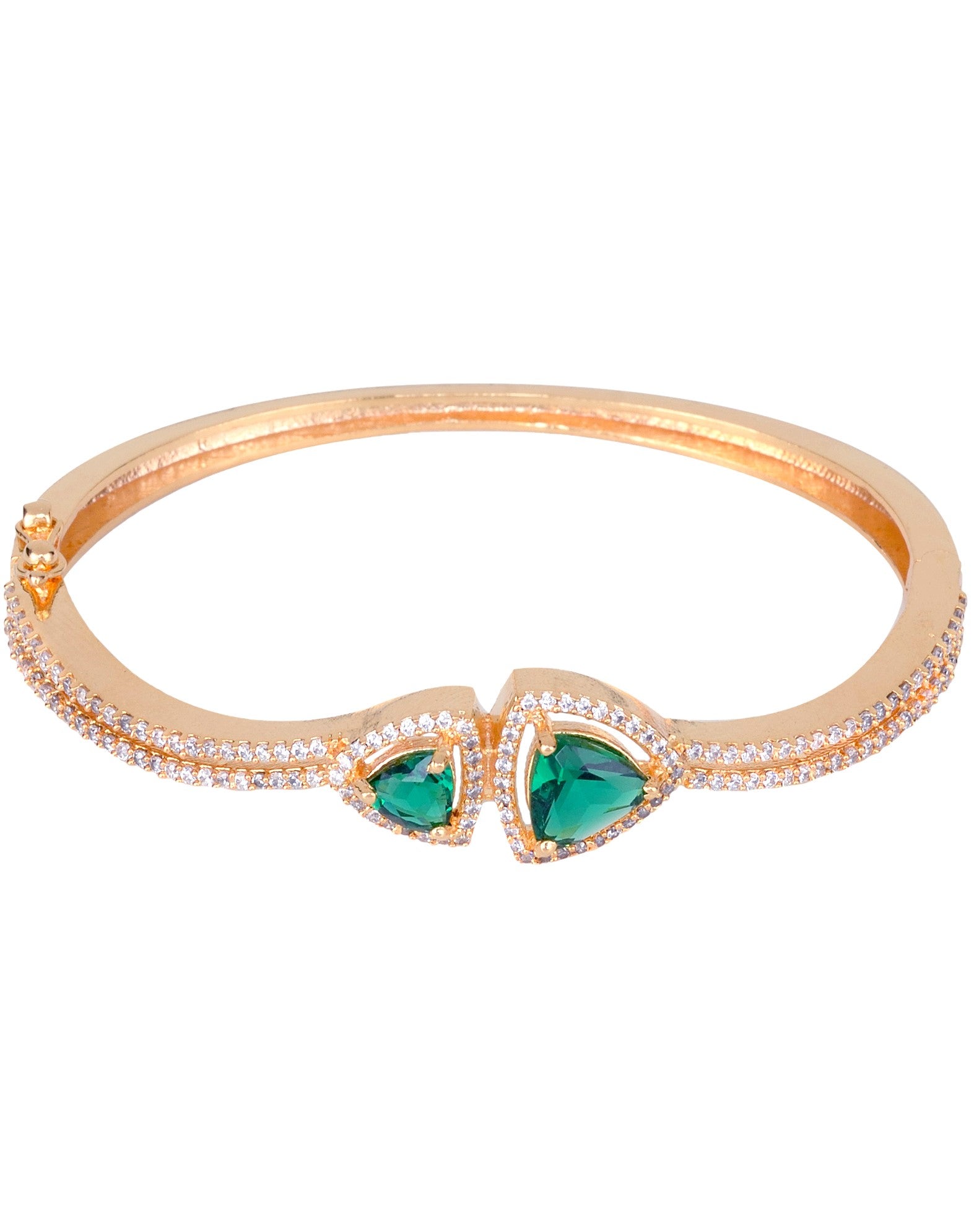 Gold plated Green AD Handcrafted Bracelet for Women & Girls