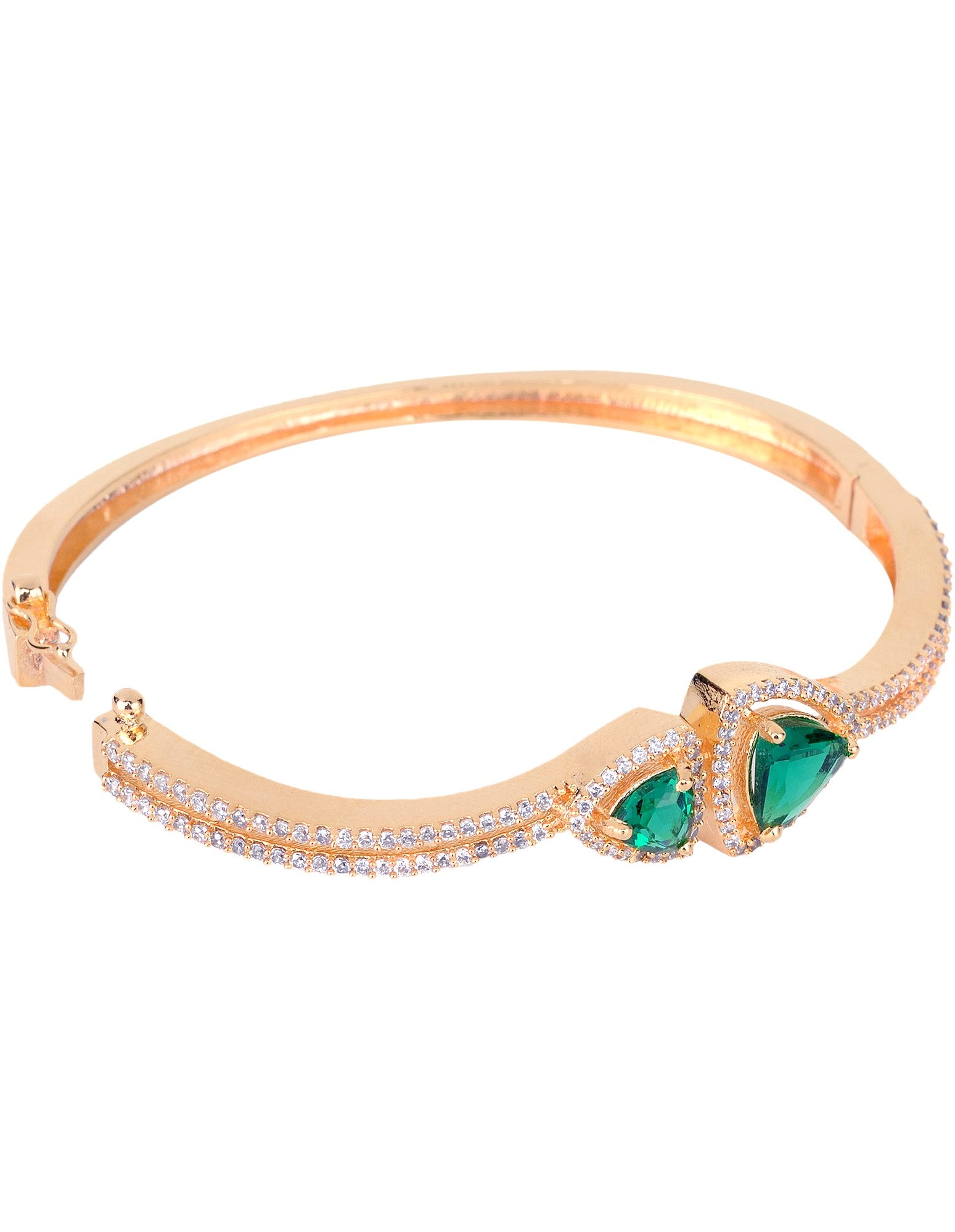 Gold plated Green AD Handcrafted Bracelet for Women & Girls